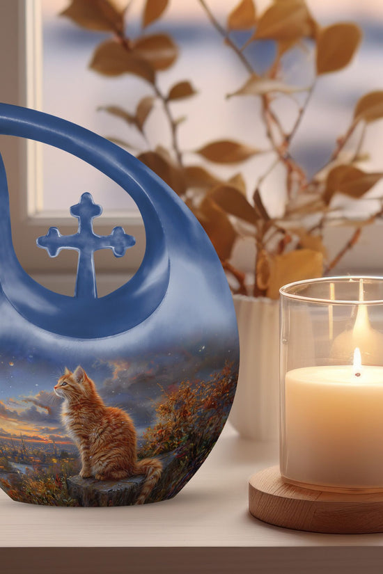 Cat Urns For Ashes - Urn With Keepsake Combo