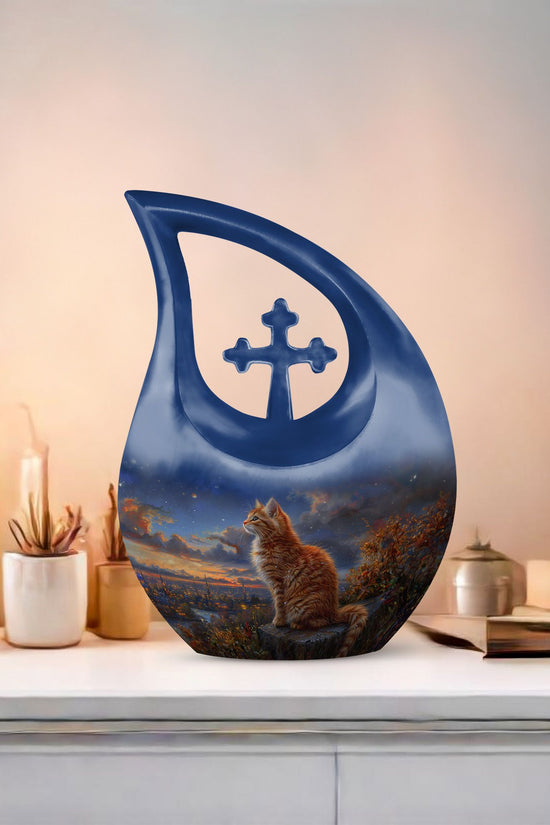 Cat Urns For Ashes - Urn With Keepsake Combo