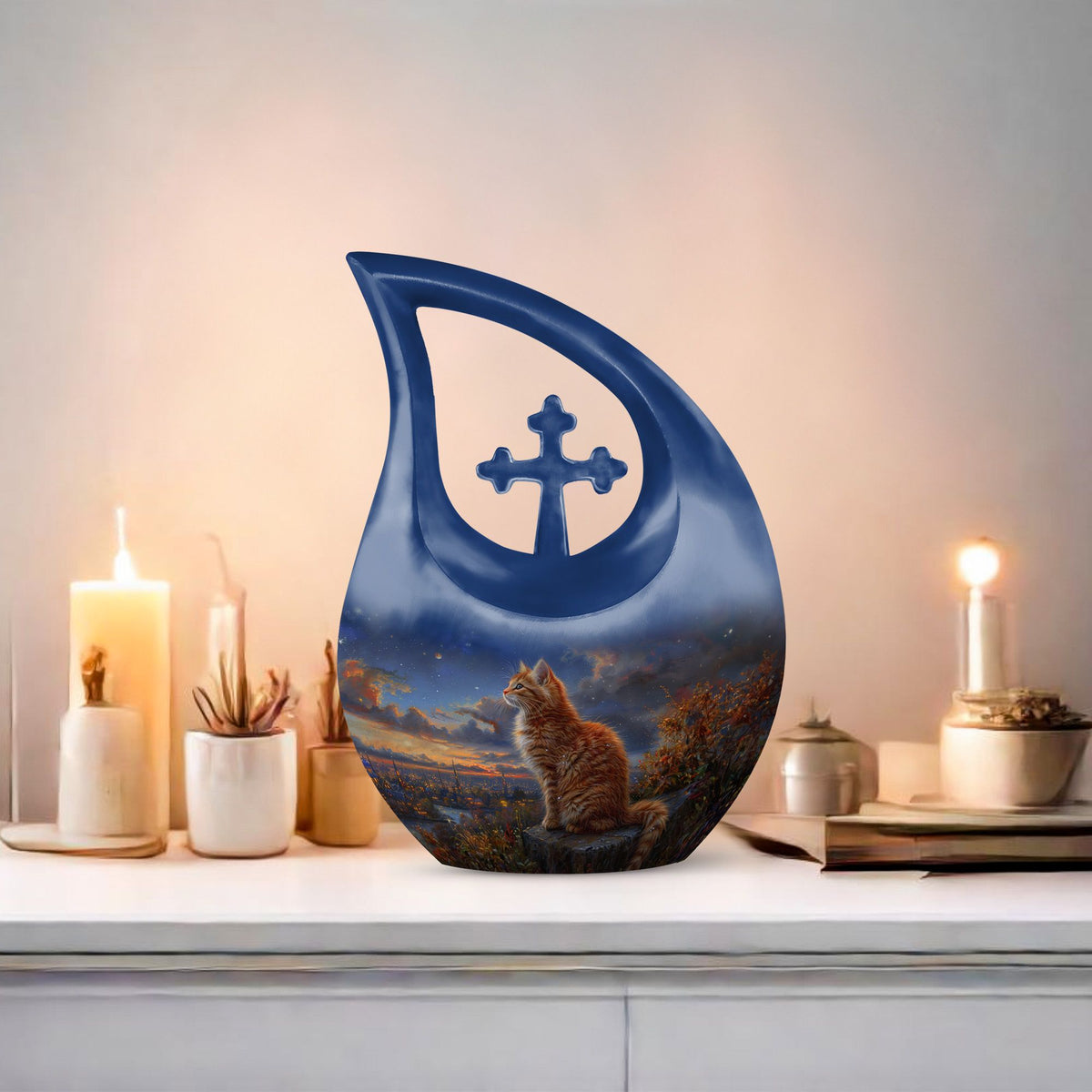 Cat Urns For Ashes - Urn With Keepsake Combo