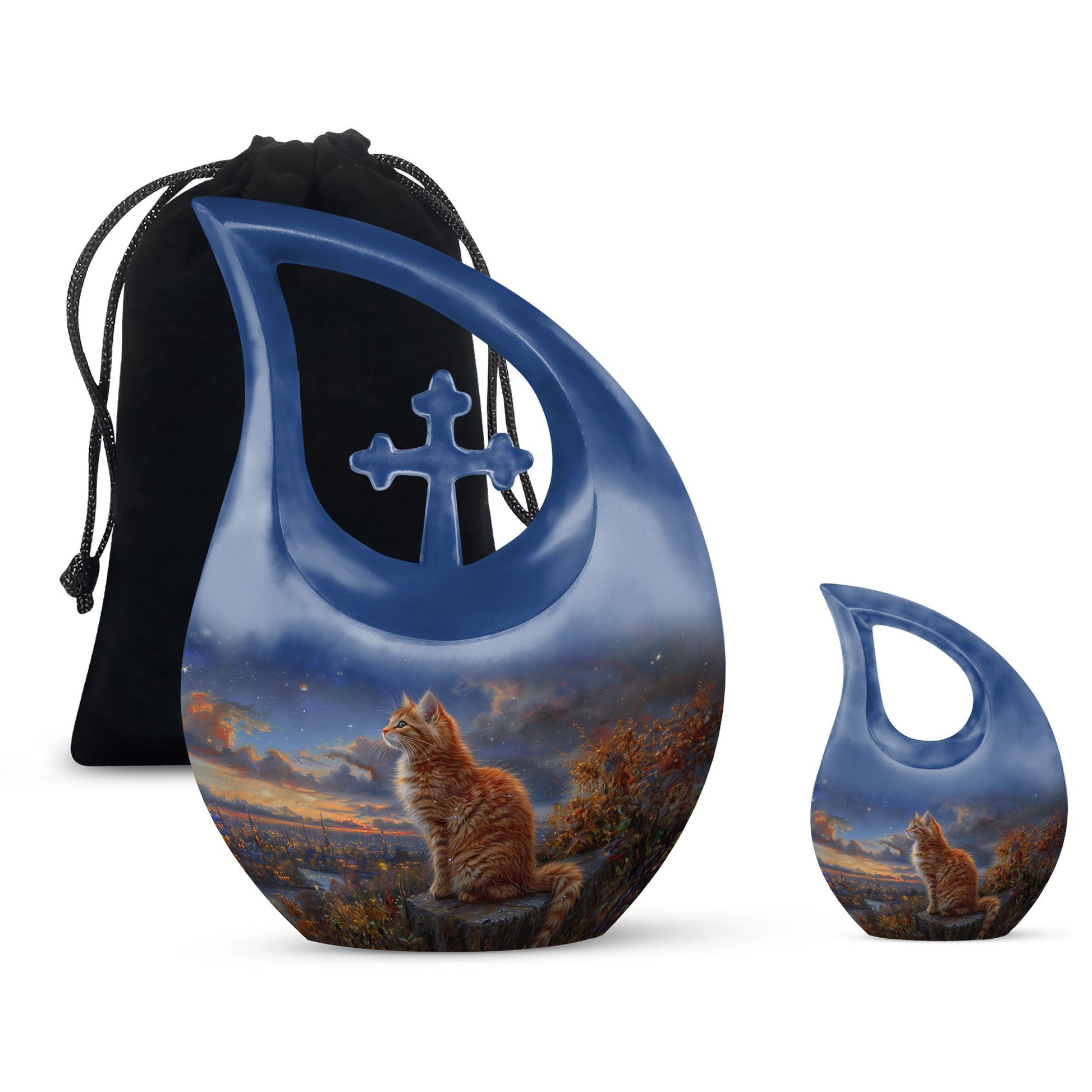 Cat Urns For Ashes - Urn With Keepsake Combo