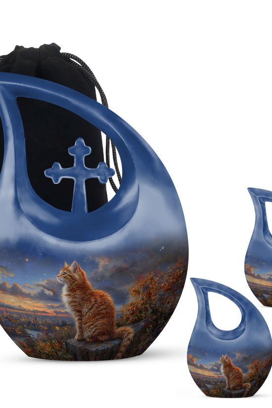 Cat Urns For Ashes - Urn With Keepsake Combo