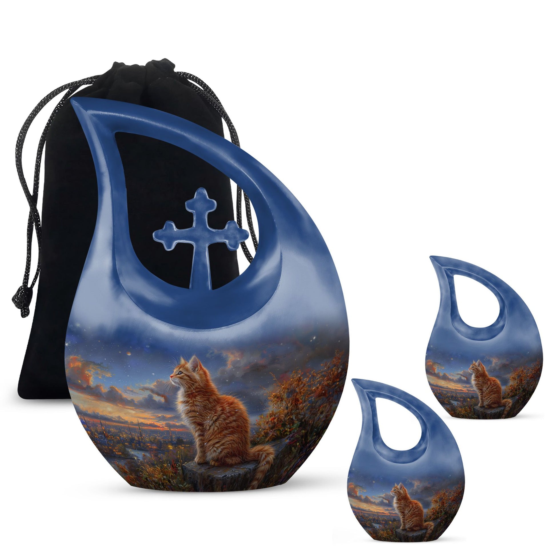 Cat Urns For Ashes - Urn With Keepsake Combo