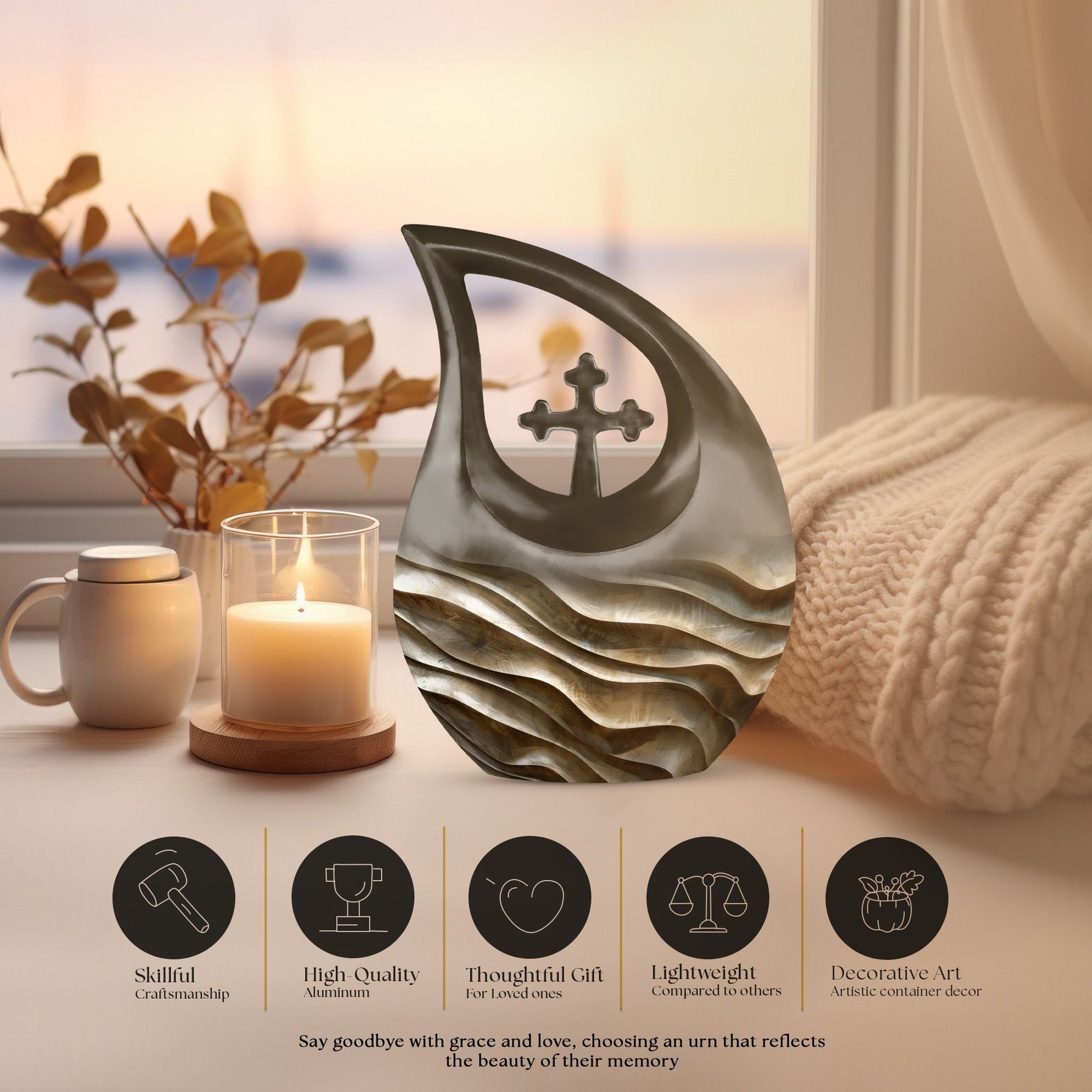 Board Urns For Ashes - Urn Keepsake Combo Set