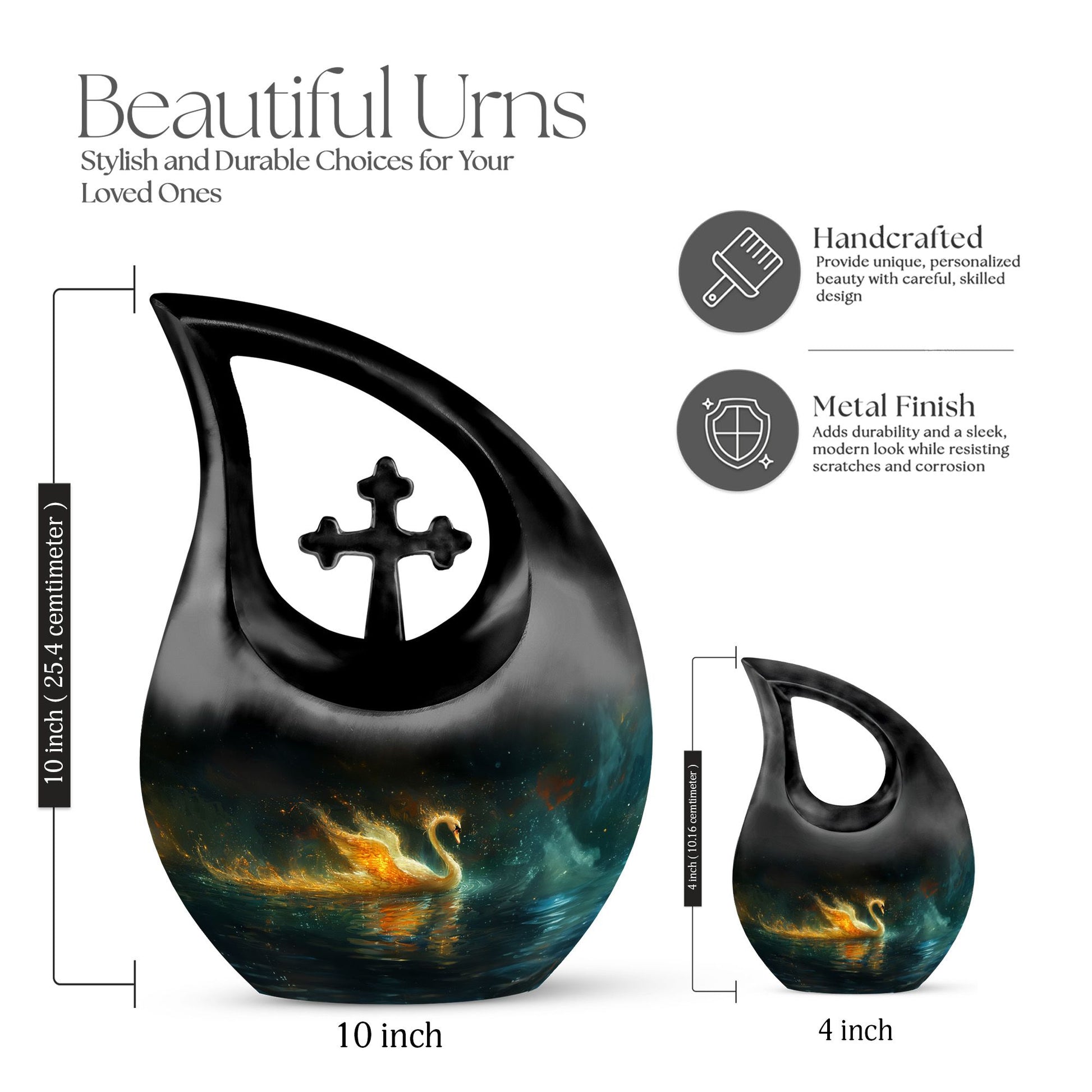 Swan Urns For Ashes - Large Urns For Human Ashes Adult