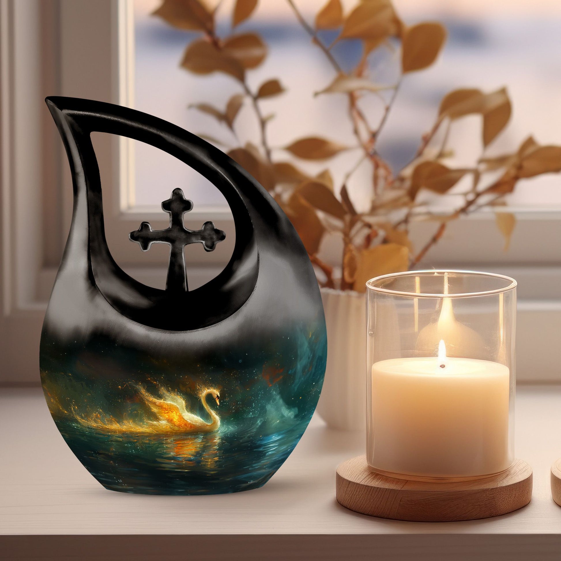 Swan Urns For Ashes - Large Urns For Human Ashes Adult