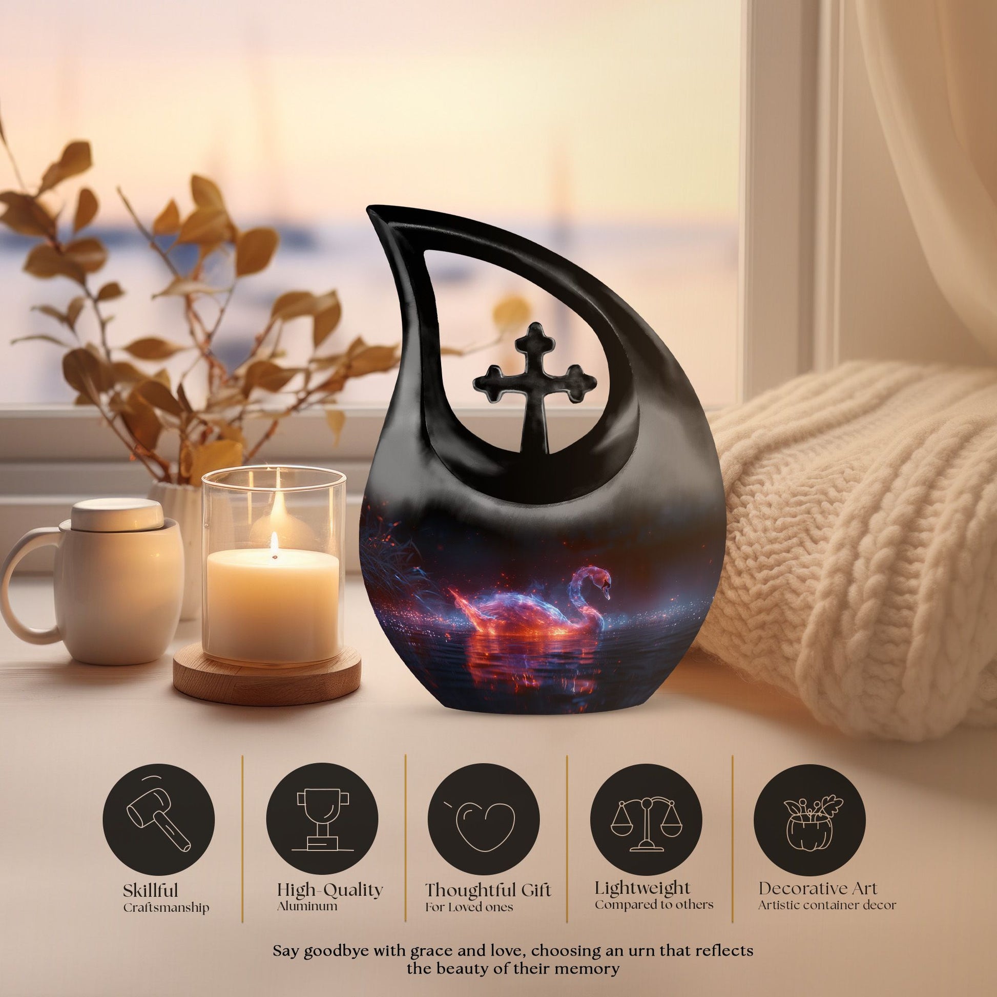 Swan Urns For Ashes - Urns For Ashes Adult Male Large