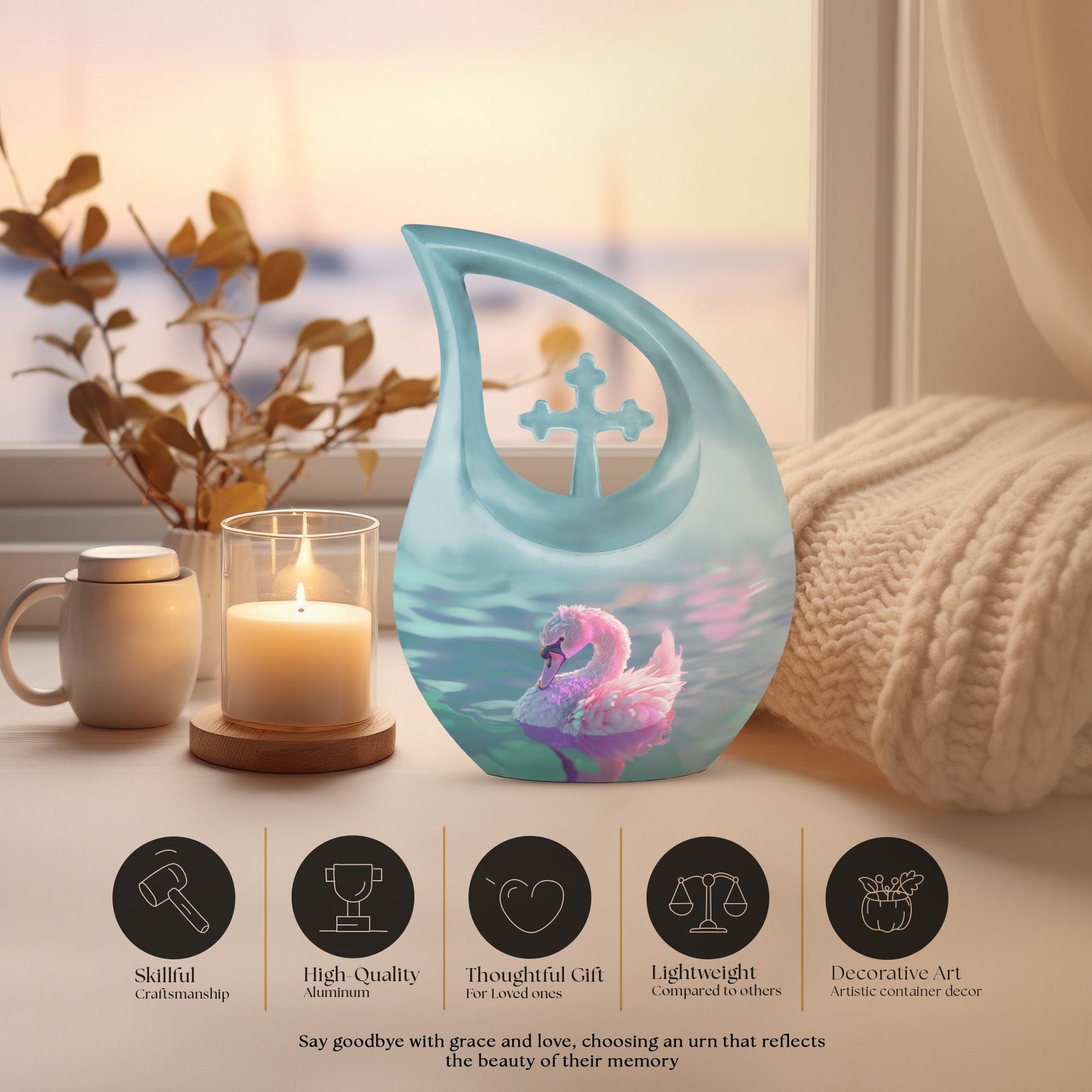 Swan Urns For Ashes - Urns For Human Ashes Large Adult