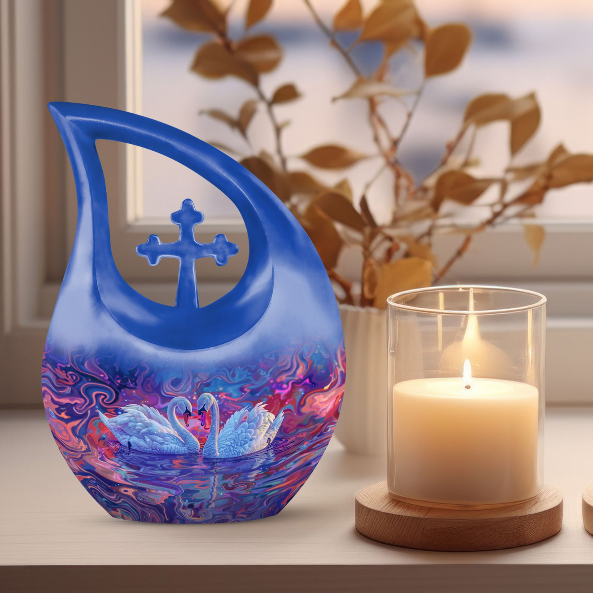 Swan Urns For Ashes - Large Cremation Urns For Human Ashes