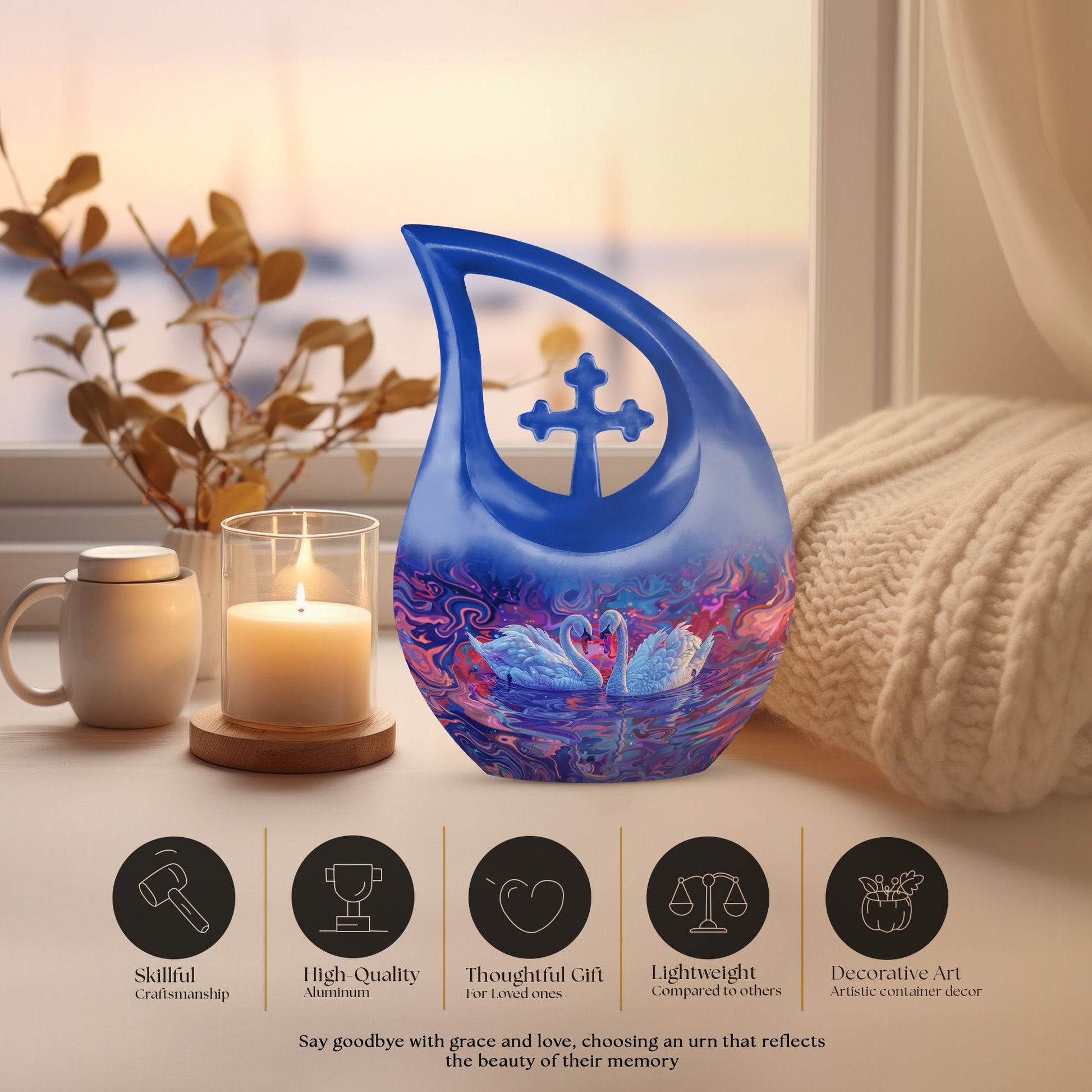 Swan Urns For Ashes - Large Cremation Urns For Human Ashes