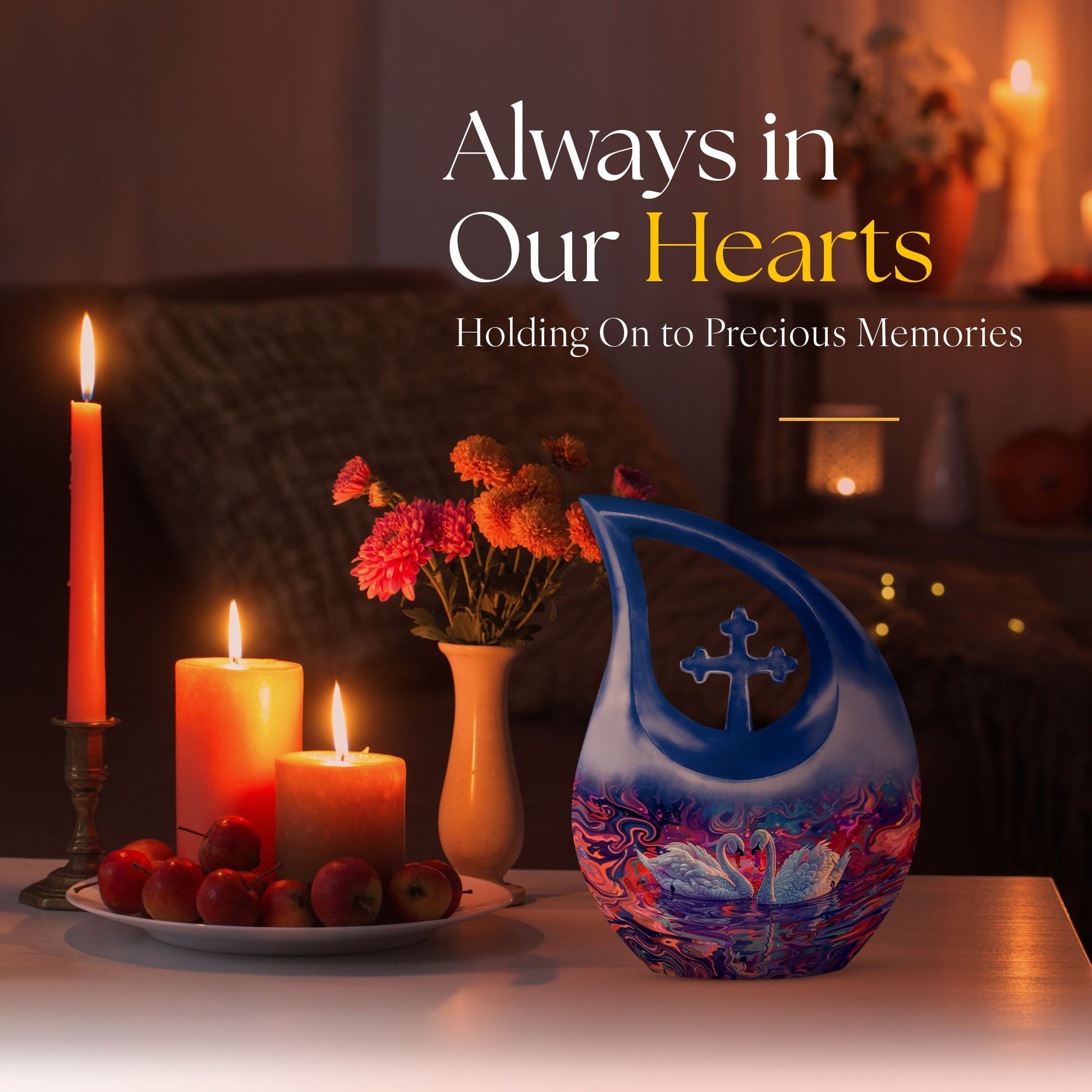 Swan Urns For Ashes - Large Cremation Urns For Human Ashes
