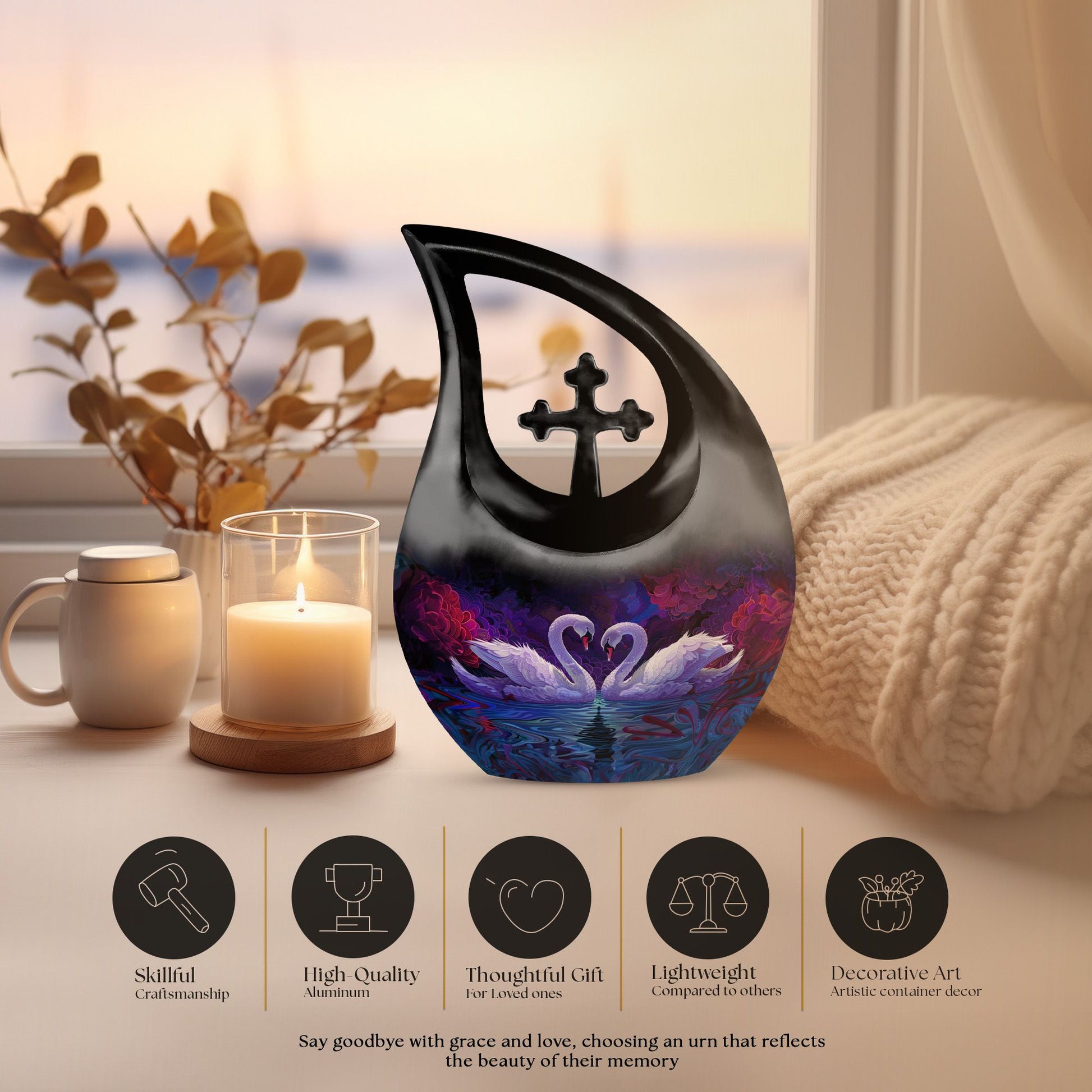 Swan Urns For Ashes - Cremation Urns For Large Human Ashes Adult