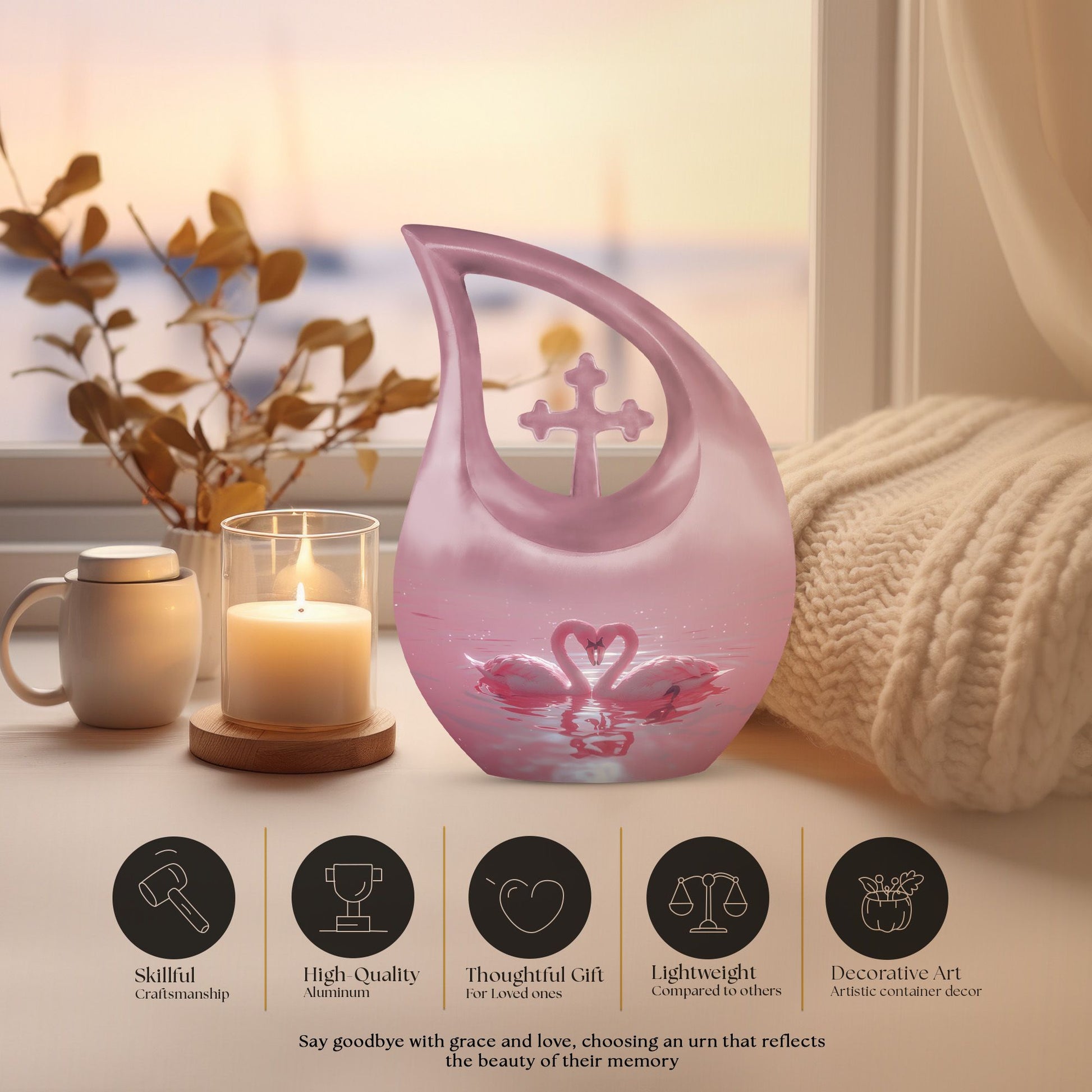 Swan Urns For Ashes - Urn For Ashes For Women Small