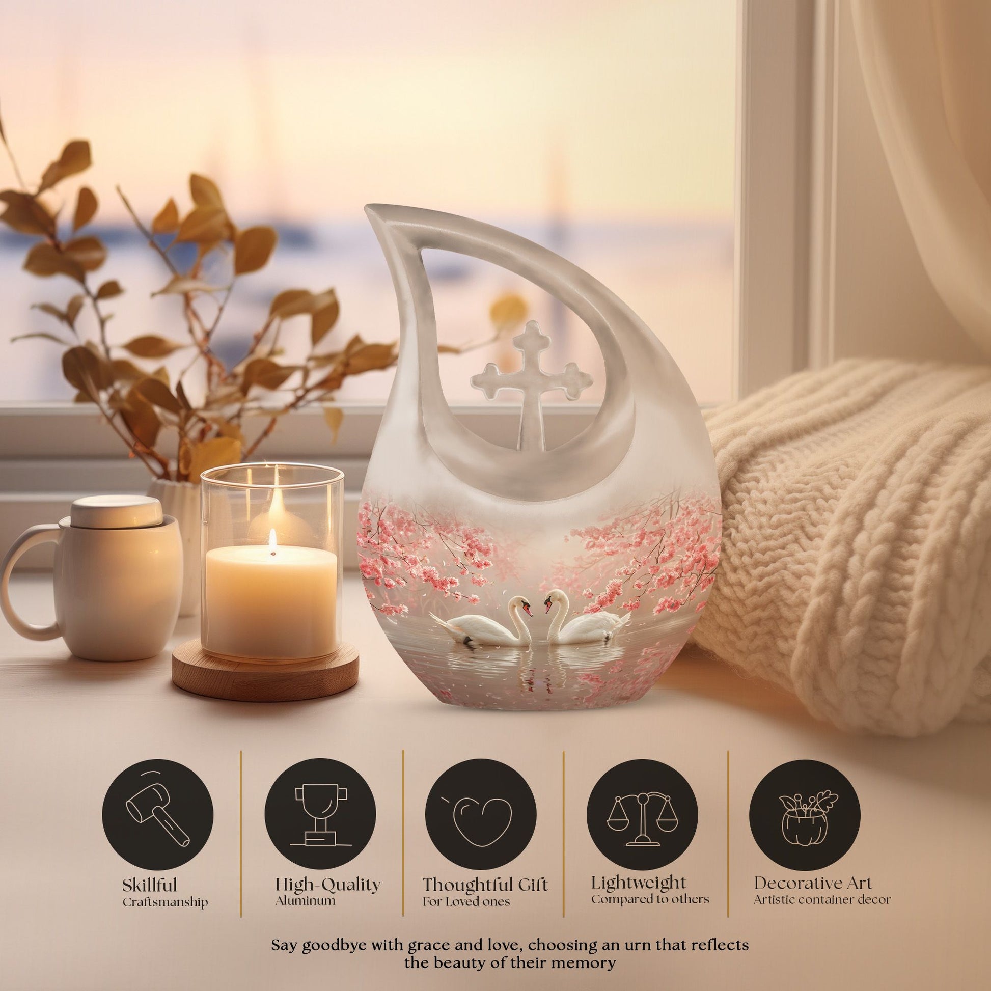 Swan Urns For Ashes - Keepsake Urns For Women