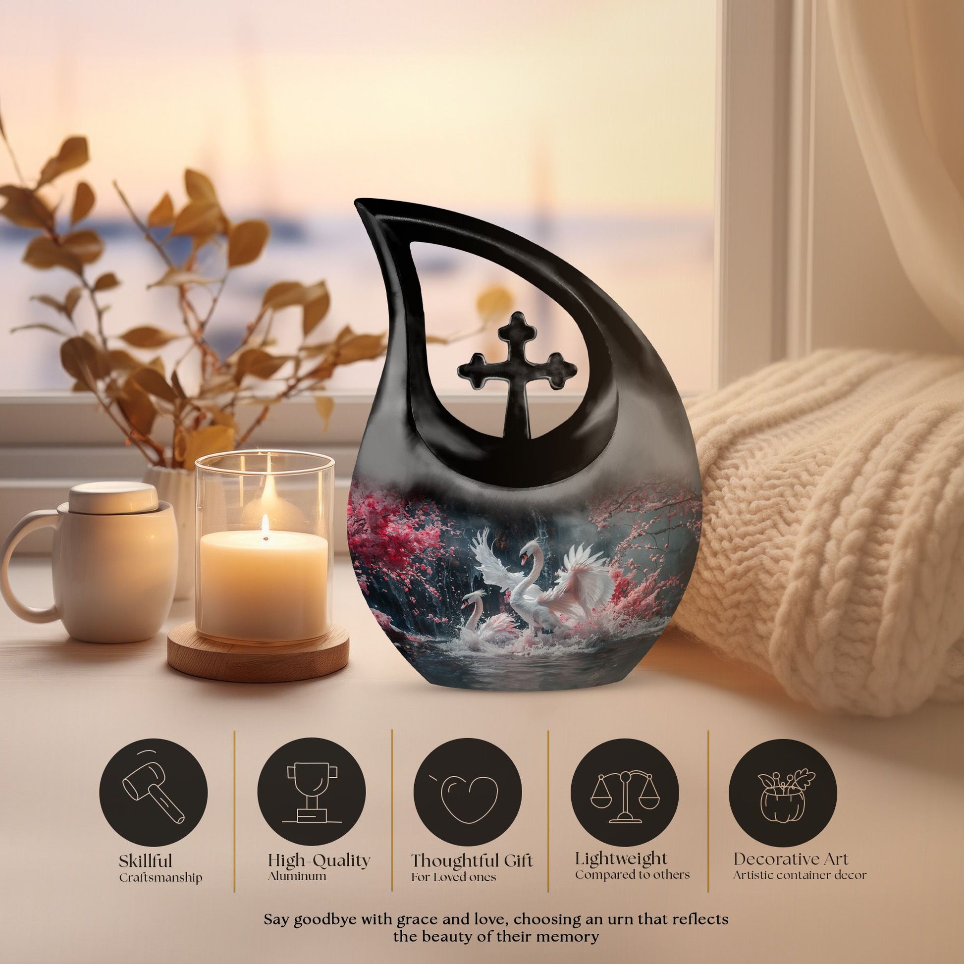 Swan Urns For Ashes - Adult Urns For Human Ashes Men