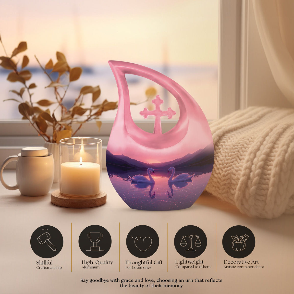 Swan Urns For Ashes - Funeral Urns For Adult Ashes Men