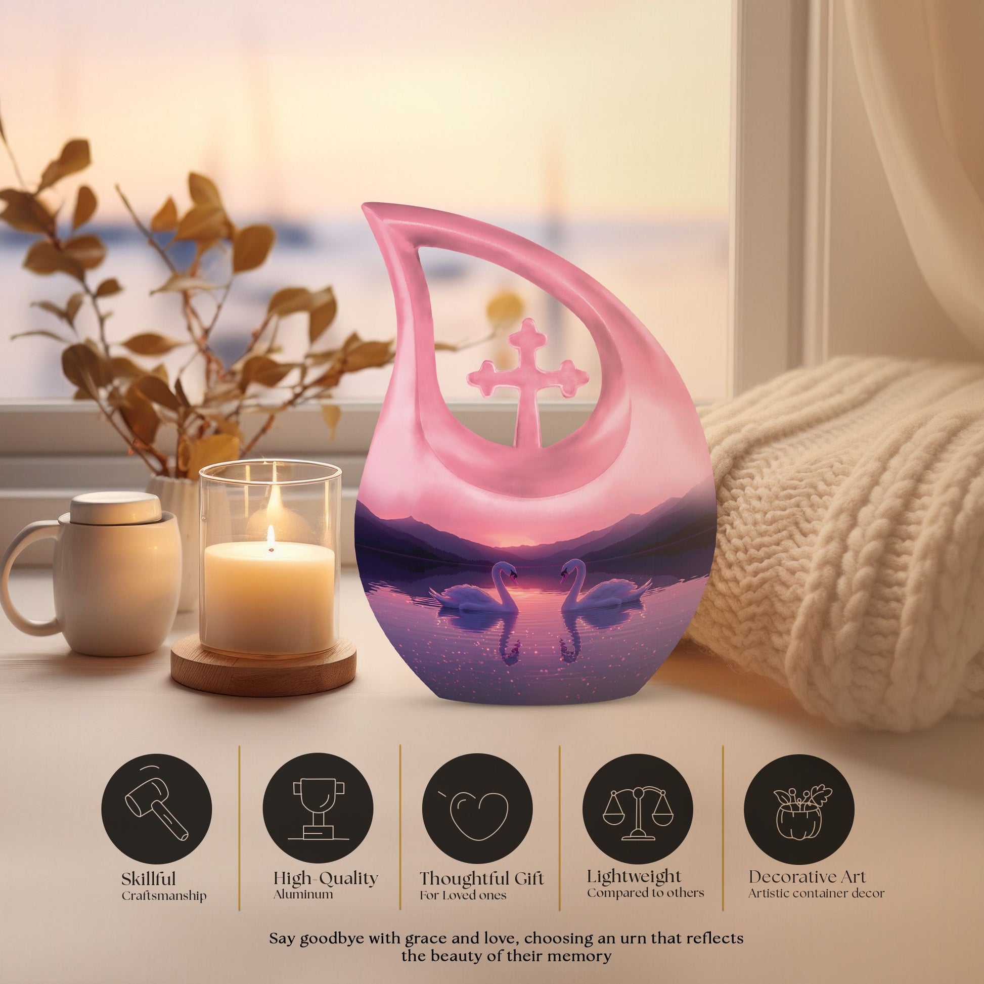 Swan Urns For Ashes - Funeral Urns For Adult Ashes Men