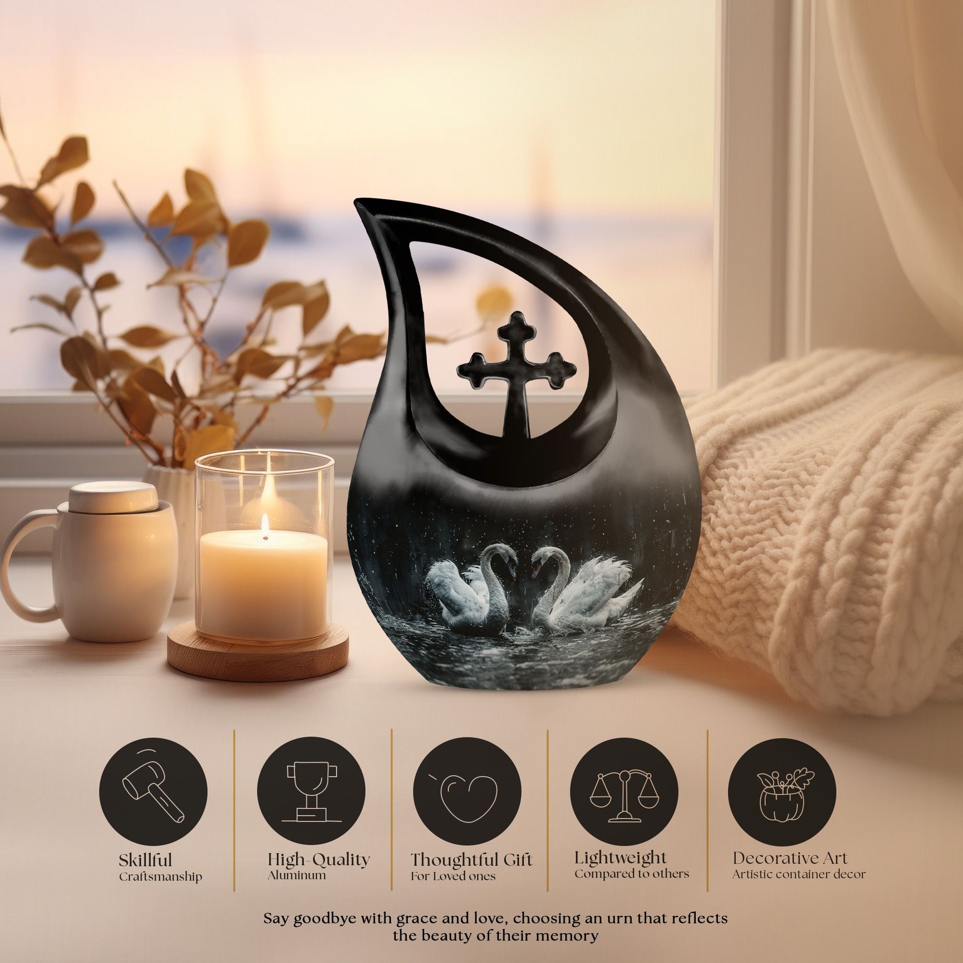 Swan Urns For Ashes - Adult Urns For Human Ashes Women