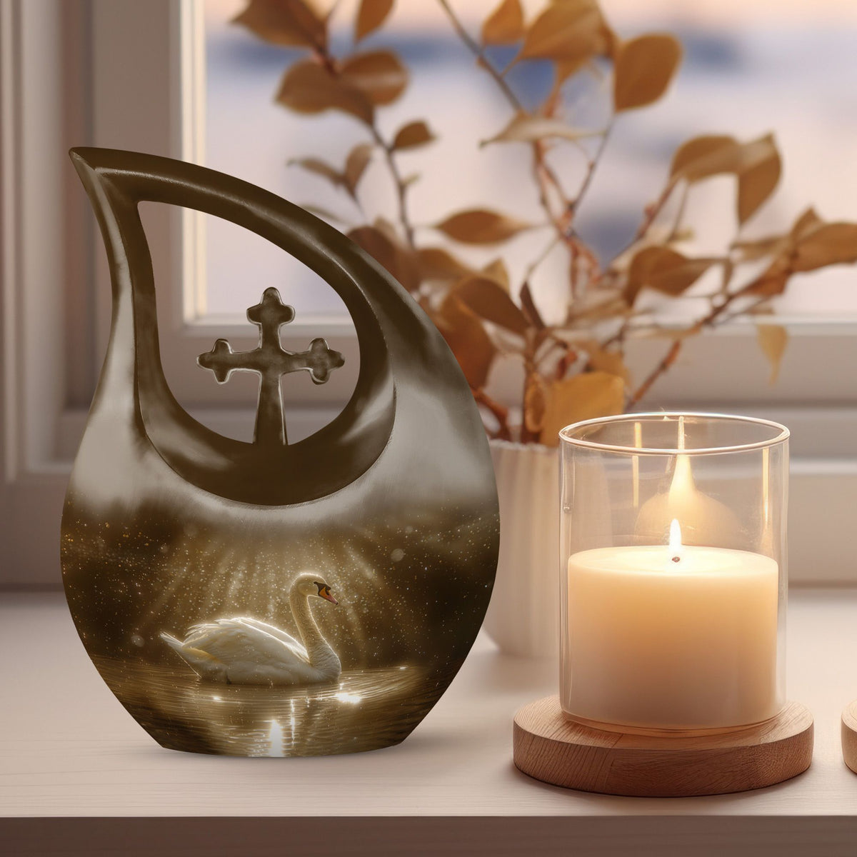 Swan Urns For Ashes - Mini Small Urns For Men