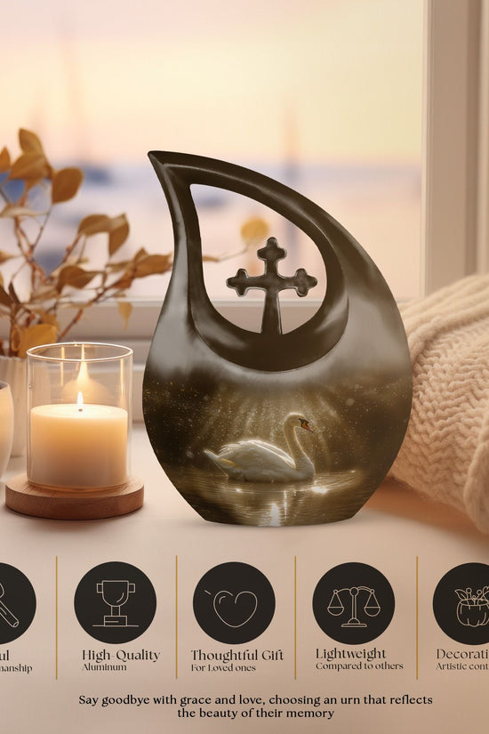 Swan Urns For Ashes - Mini Small Urns For Men