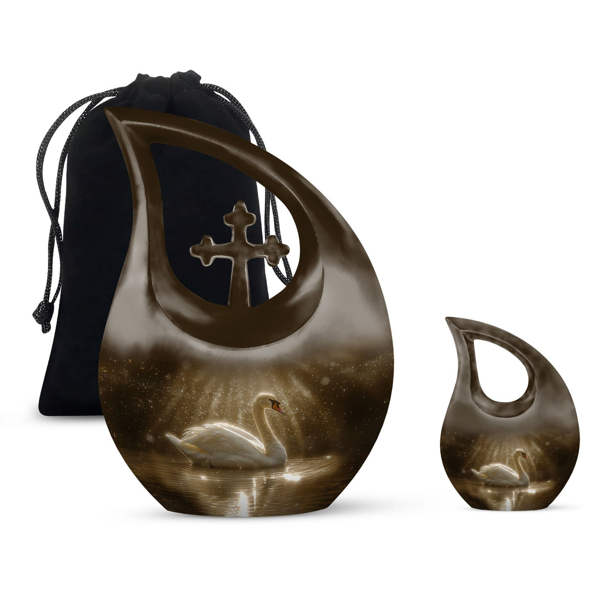 Swan Urns For Ashes - Mini Small Urns For Men