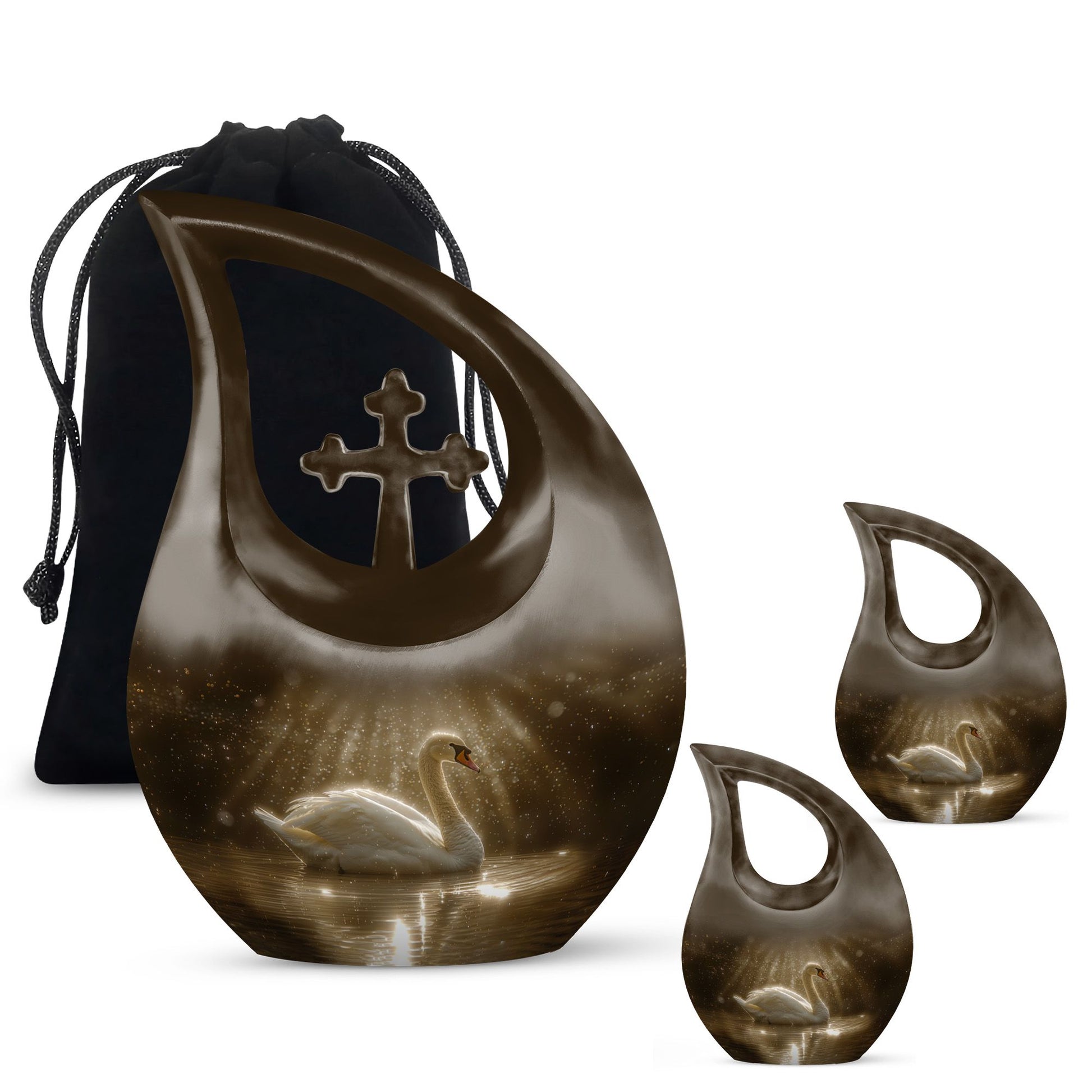 Swan Urns For Ashes - Mini Small Urns For Men