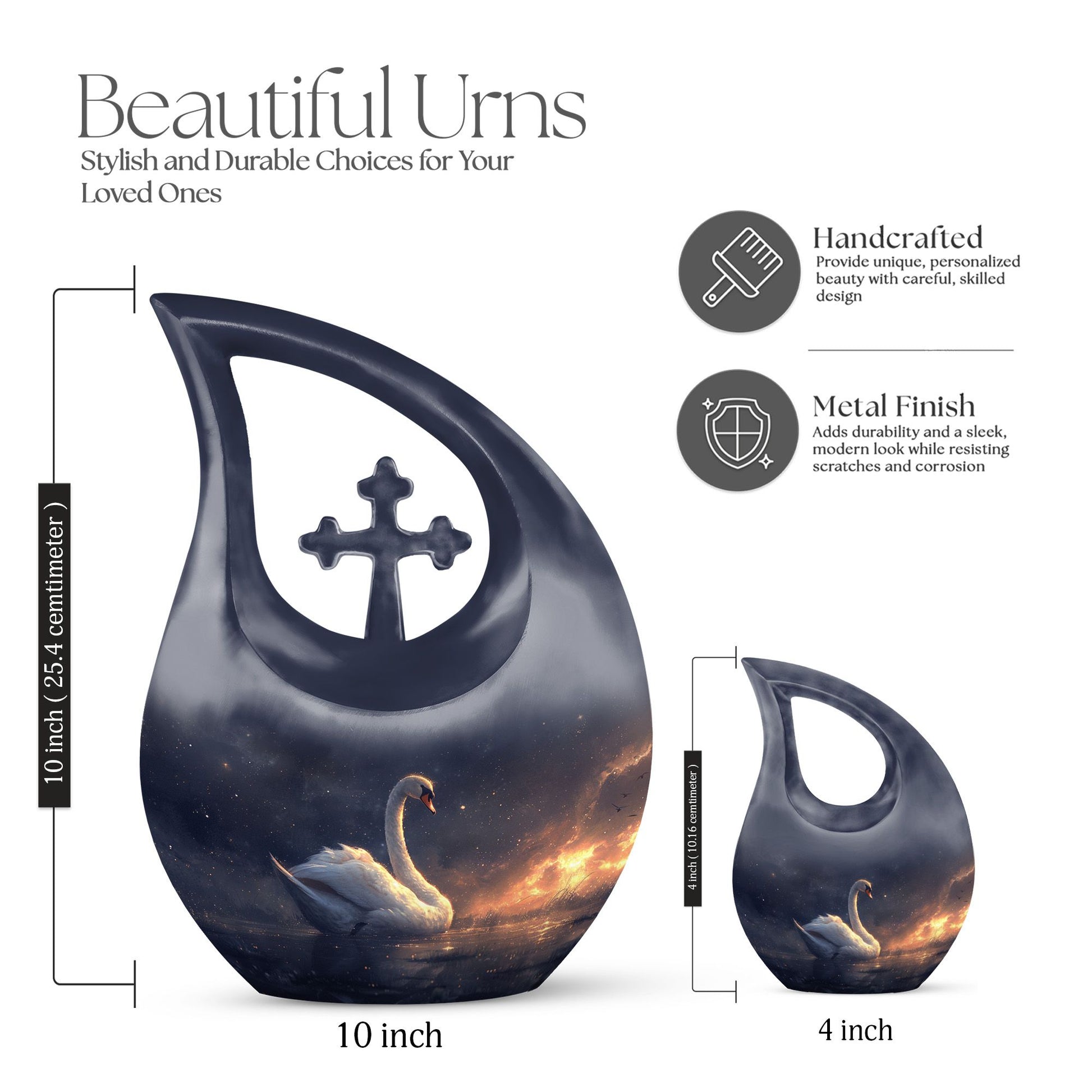 Swan Urns For Ashes - Ashes Keepsake For Men