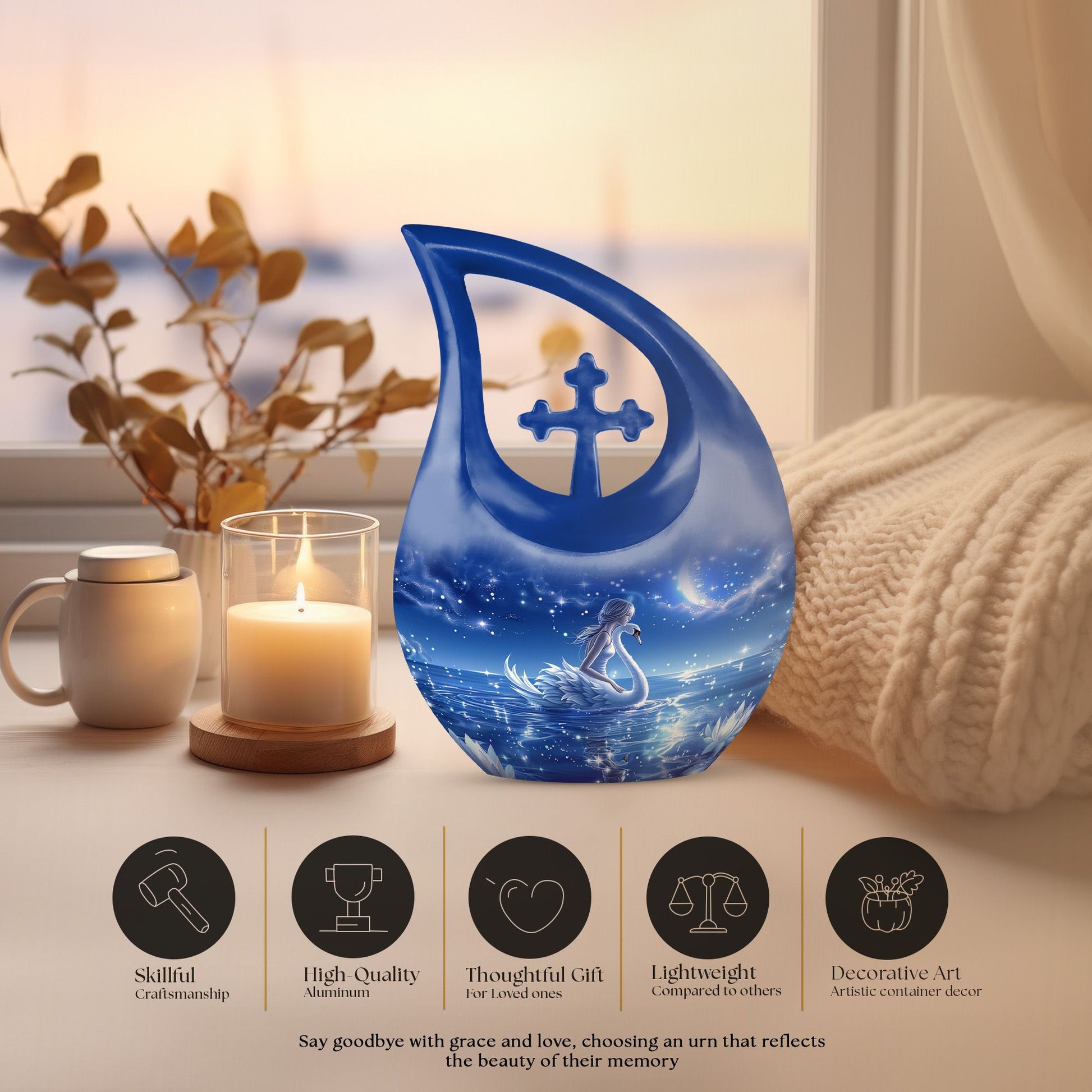 Swan Urns For Ashes - Mini Urn For Ashes For Women