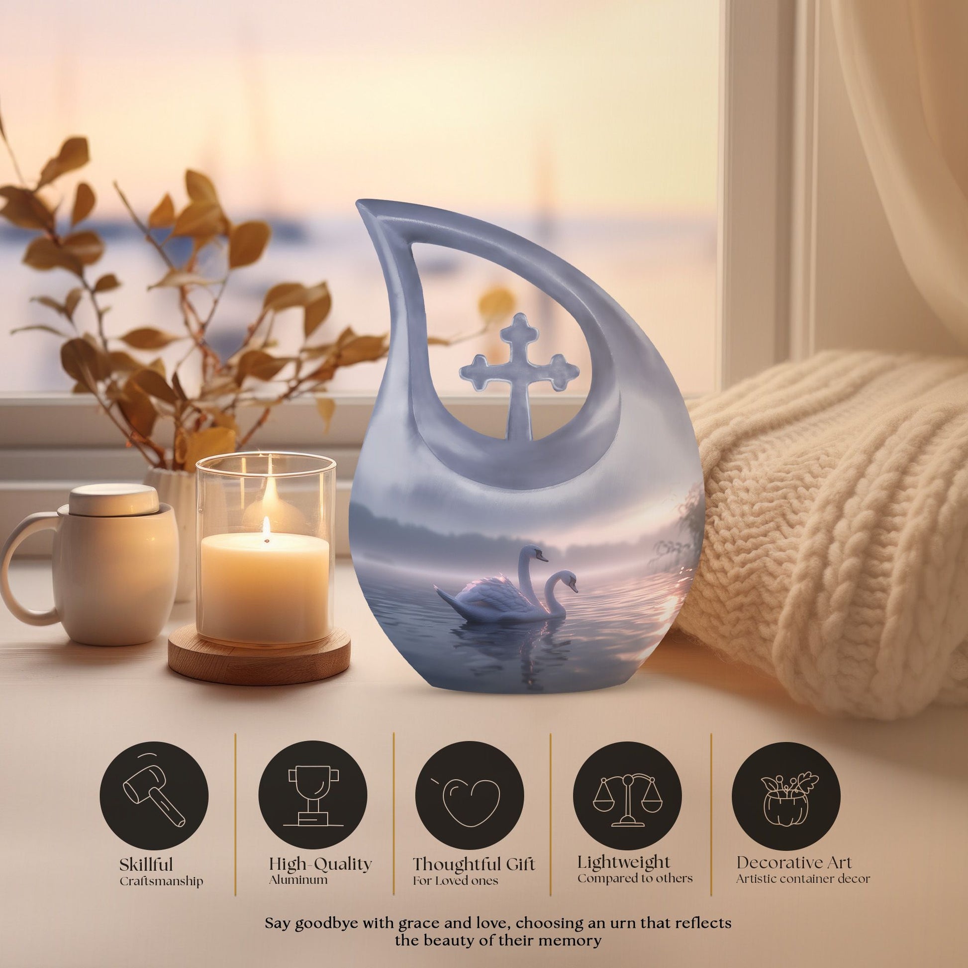 Swan Urns For Ashes - Urn For Women & Men