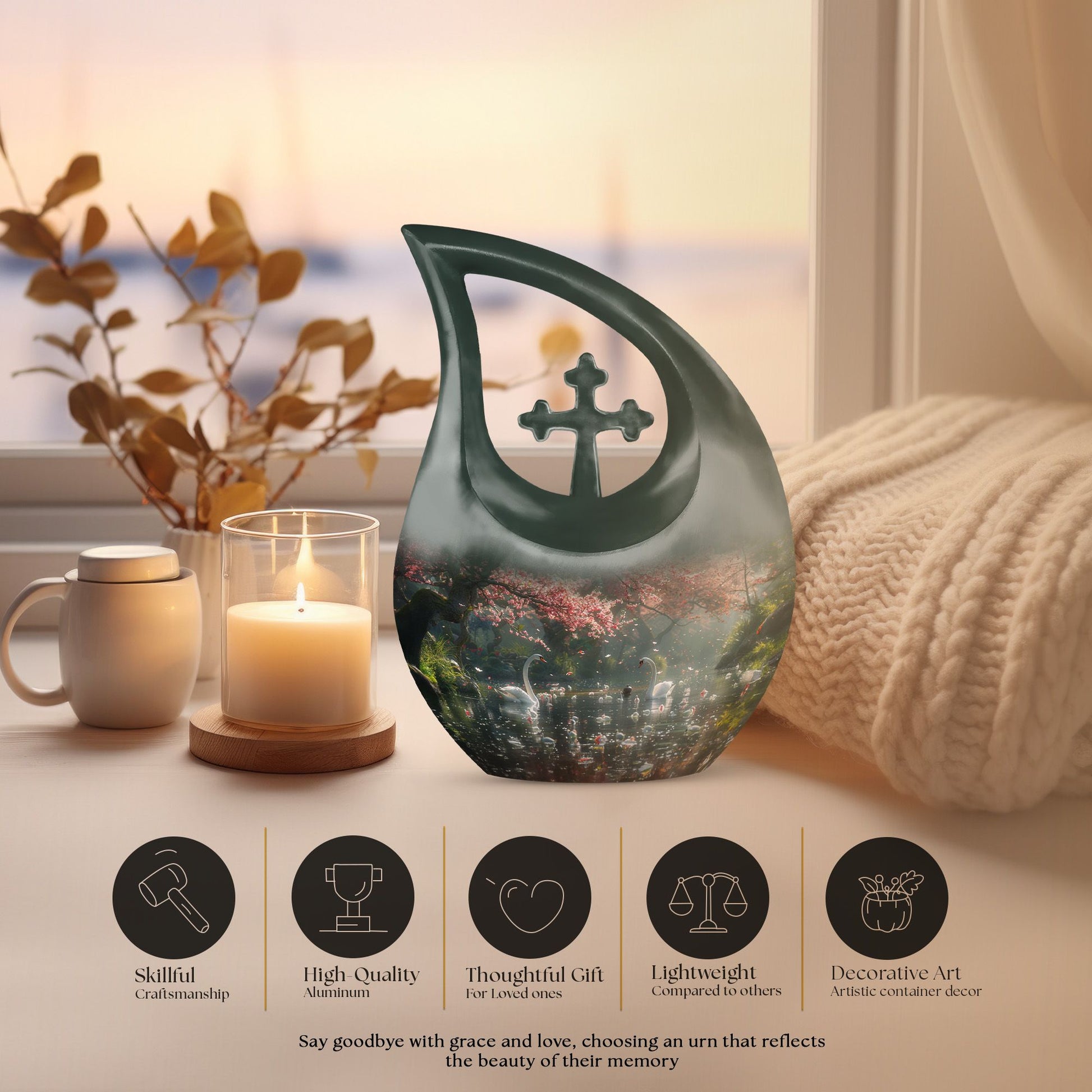 Swan Urns For Ashes - Urns For Adults Men