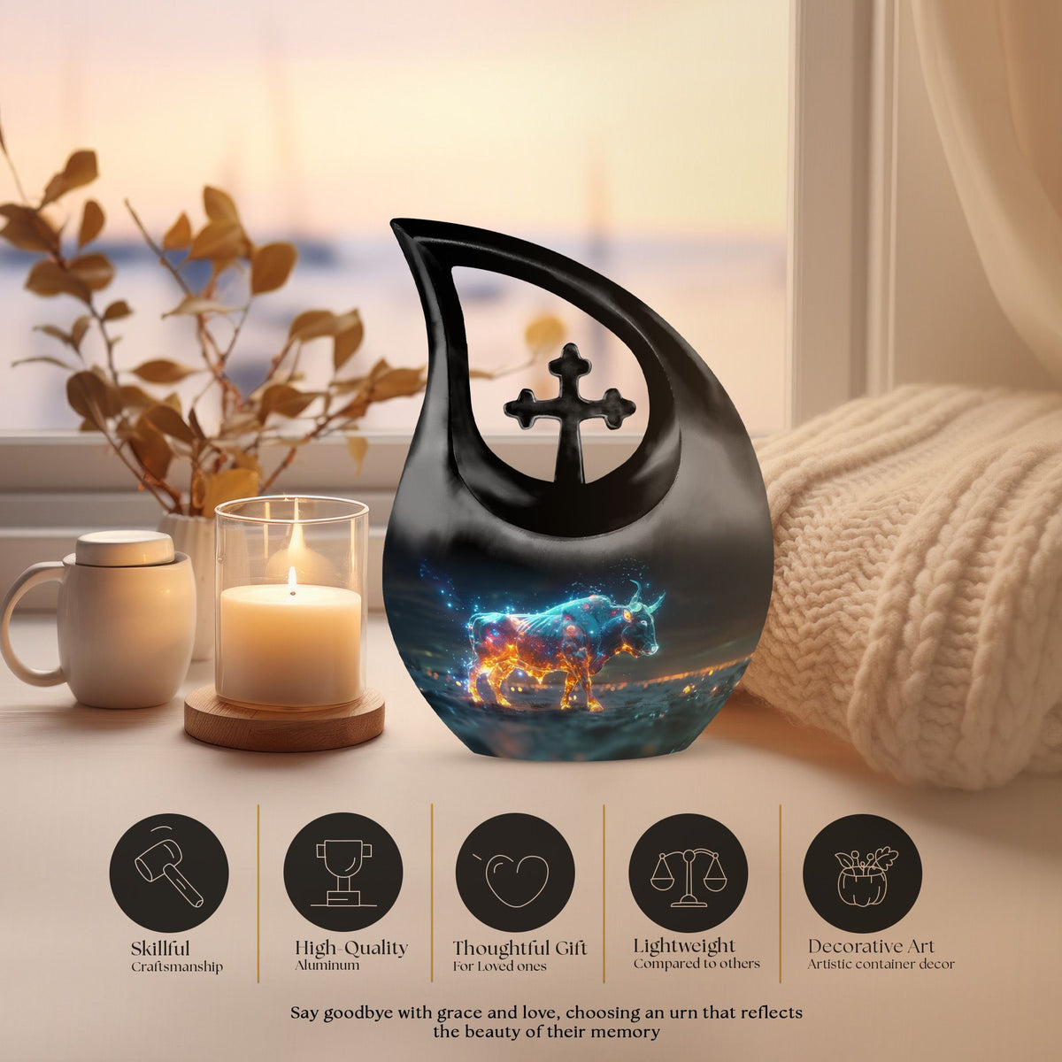 Bull Urns For Ashes - Urn For Ashes Adult Male Small Keepsake