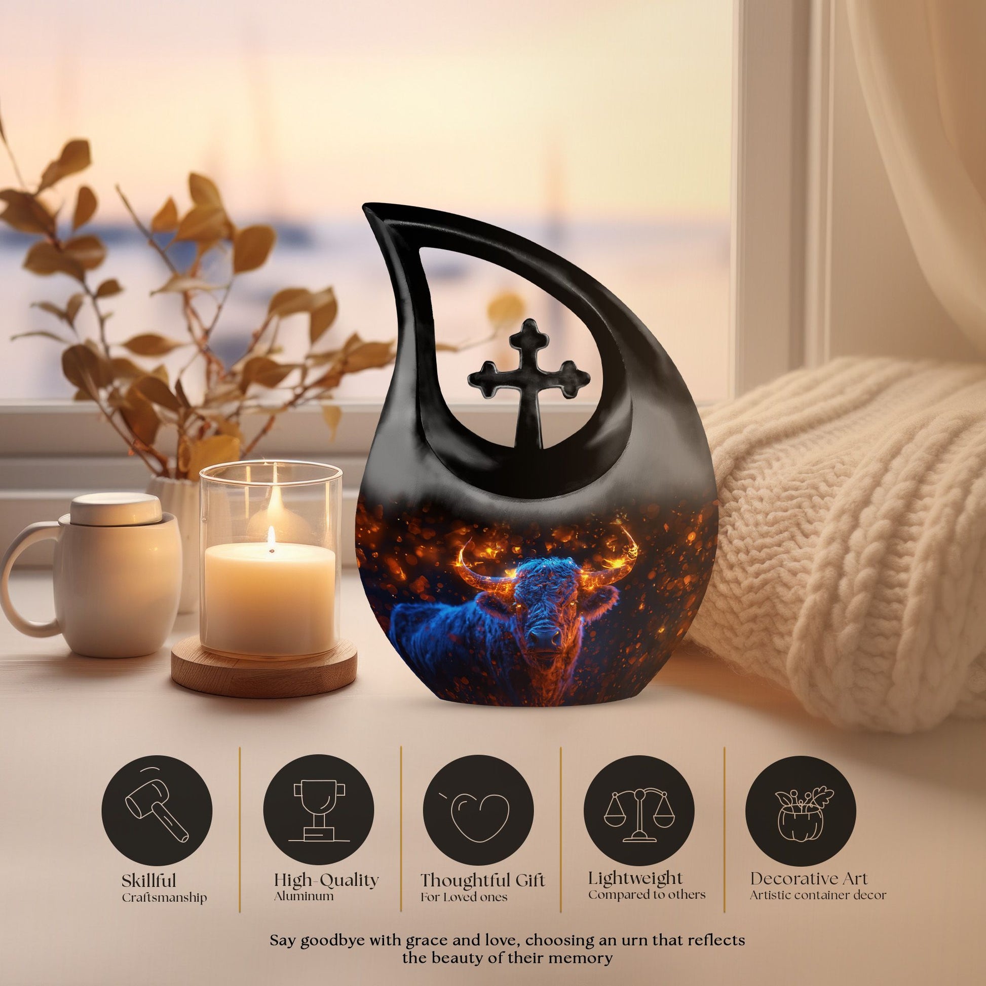 Bull Urns For Ashes - Urns For Adult Male Dad