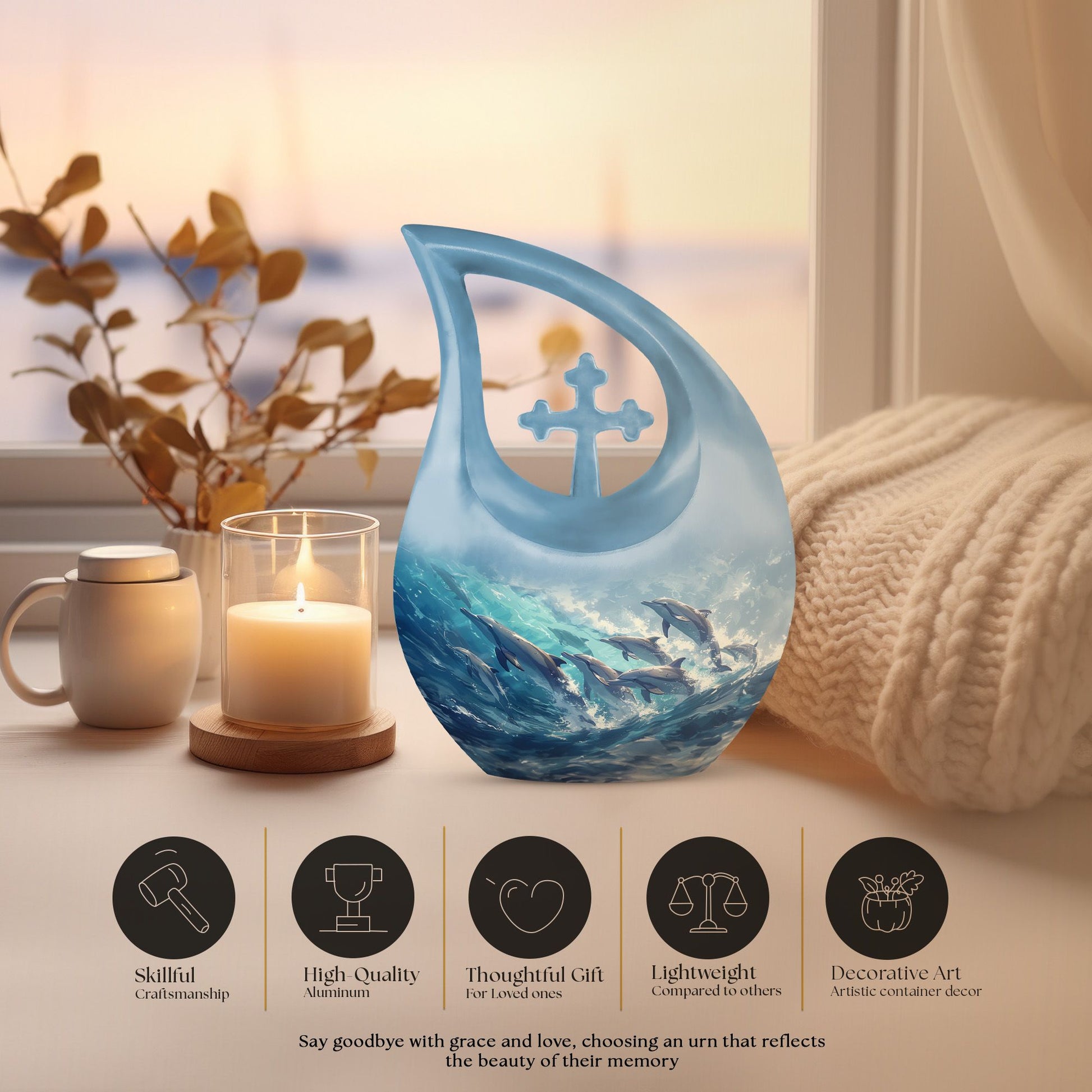 Dolphin Urns For Ashes - Burial Urns Adult Female