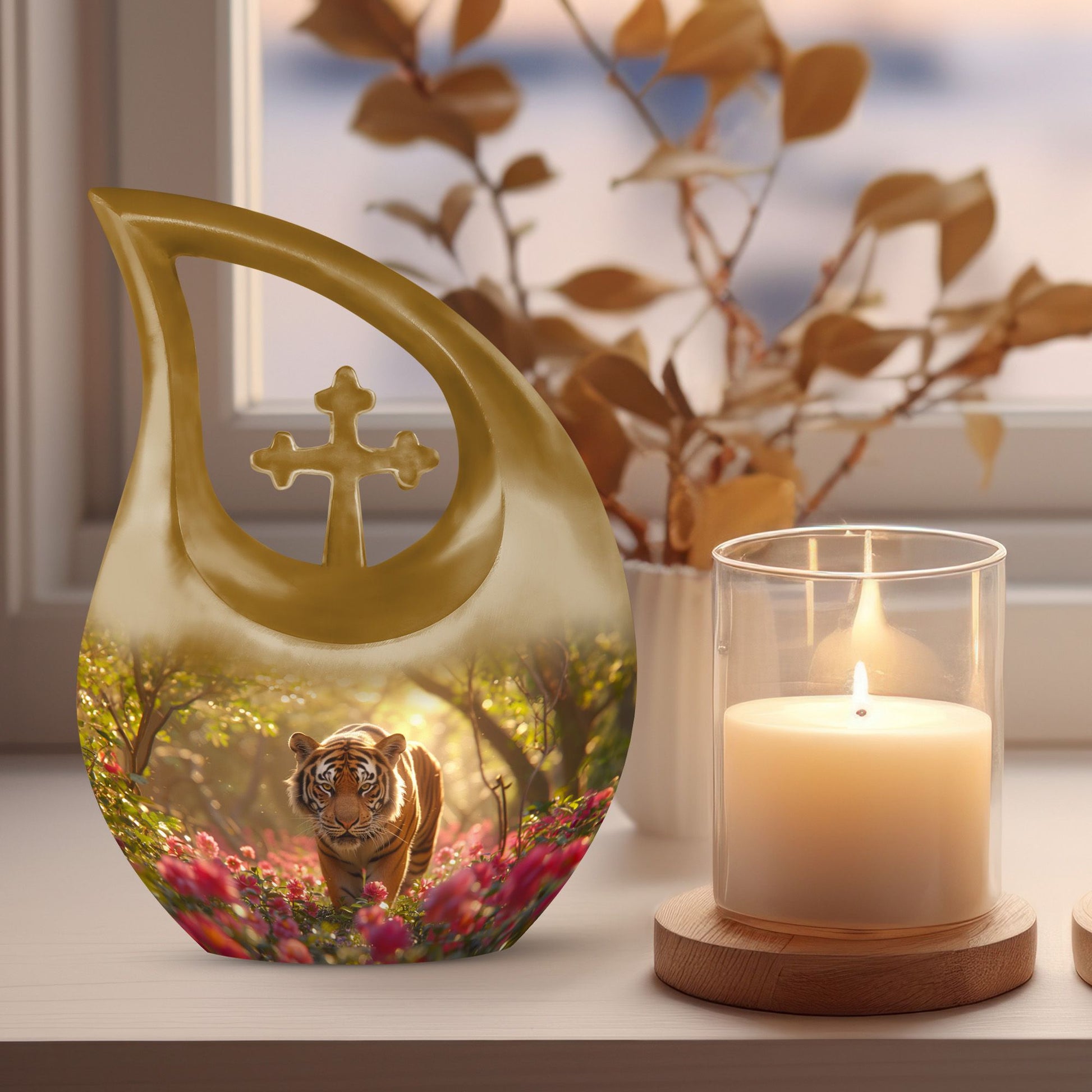 Tiger Urns For Ashes - Funeral Decor Urn - Memorial Urn