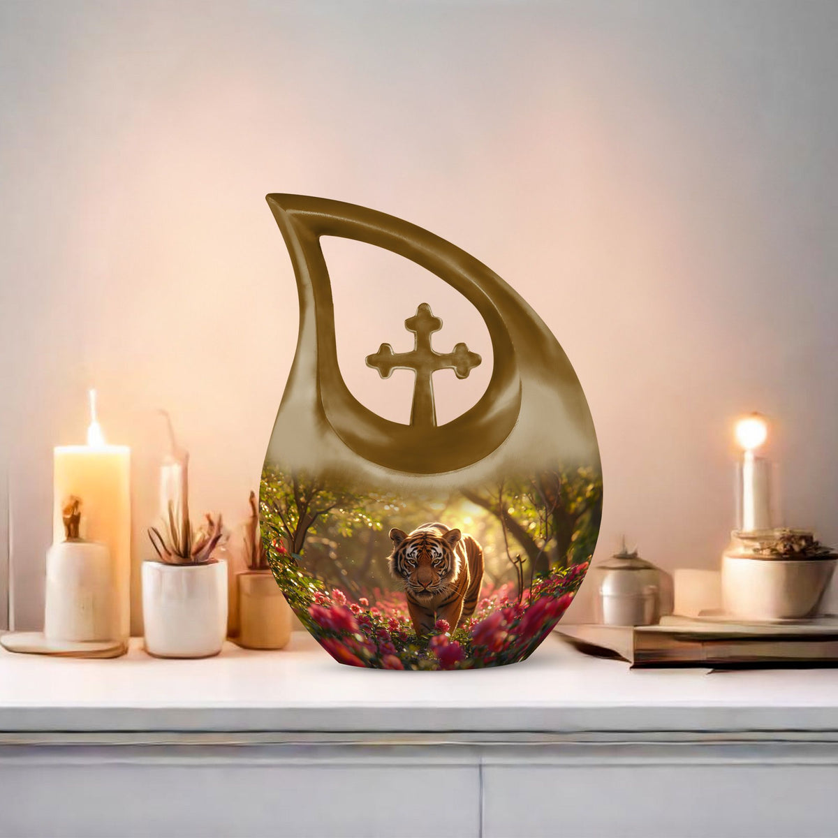 Tiger Urns For Ashes - Funeral Decor Urn - Memorial Urn