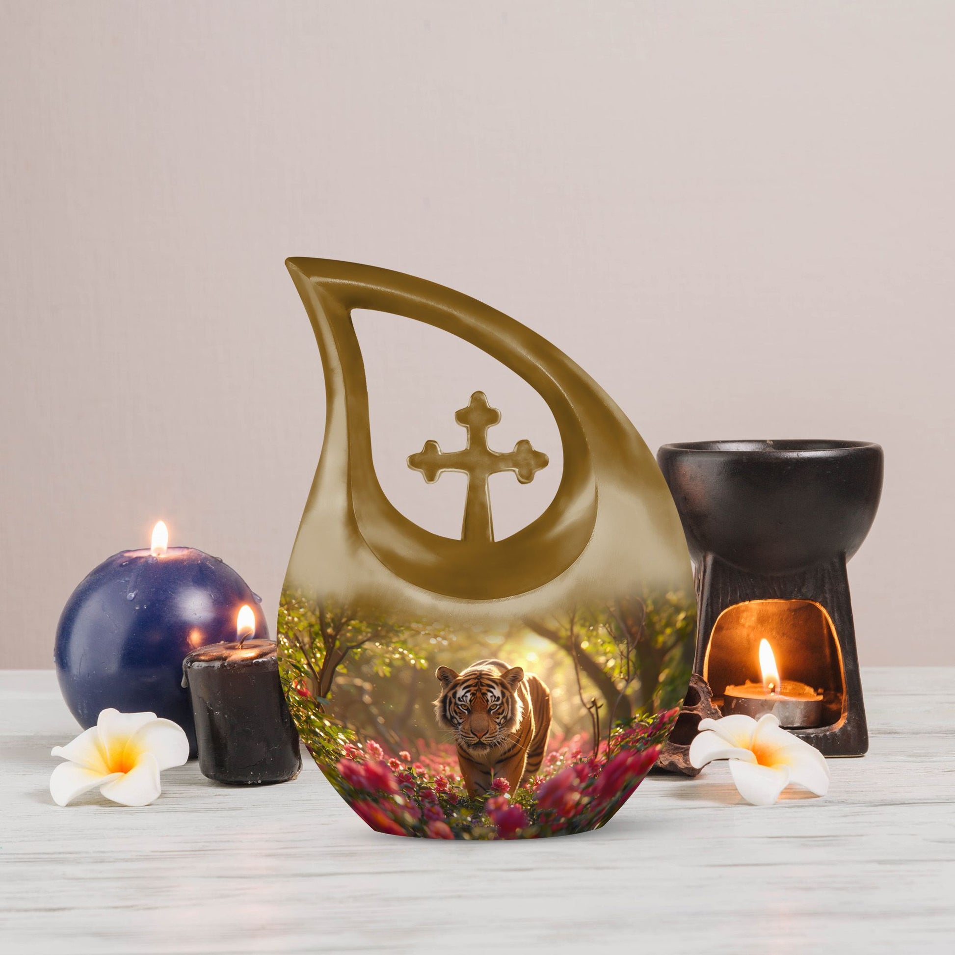 Tiger Urns For Ashes - Funeral Decor Urn - Memorial Urn
