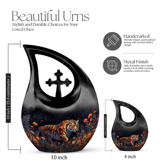 Tiger Urns For Ashes - Cremation Urns Large & Small Combo