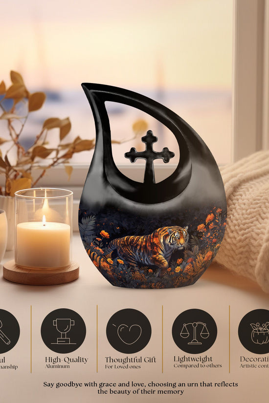 Tiger Urns For Ashes - Cremation Urns Large & Small Combo