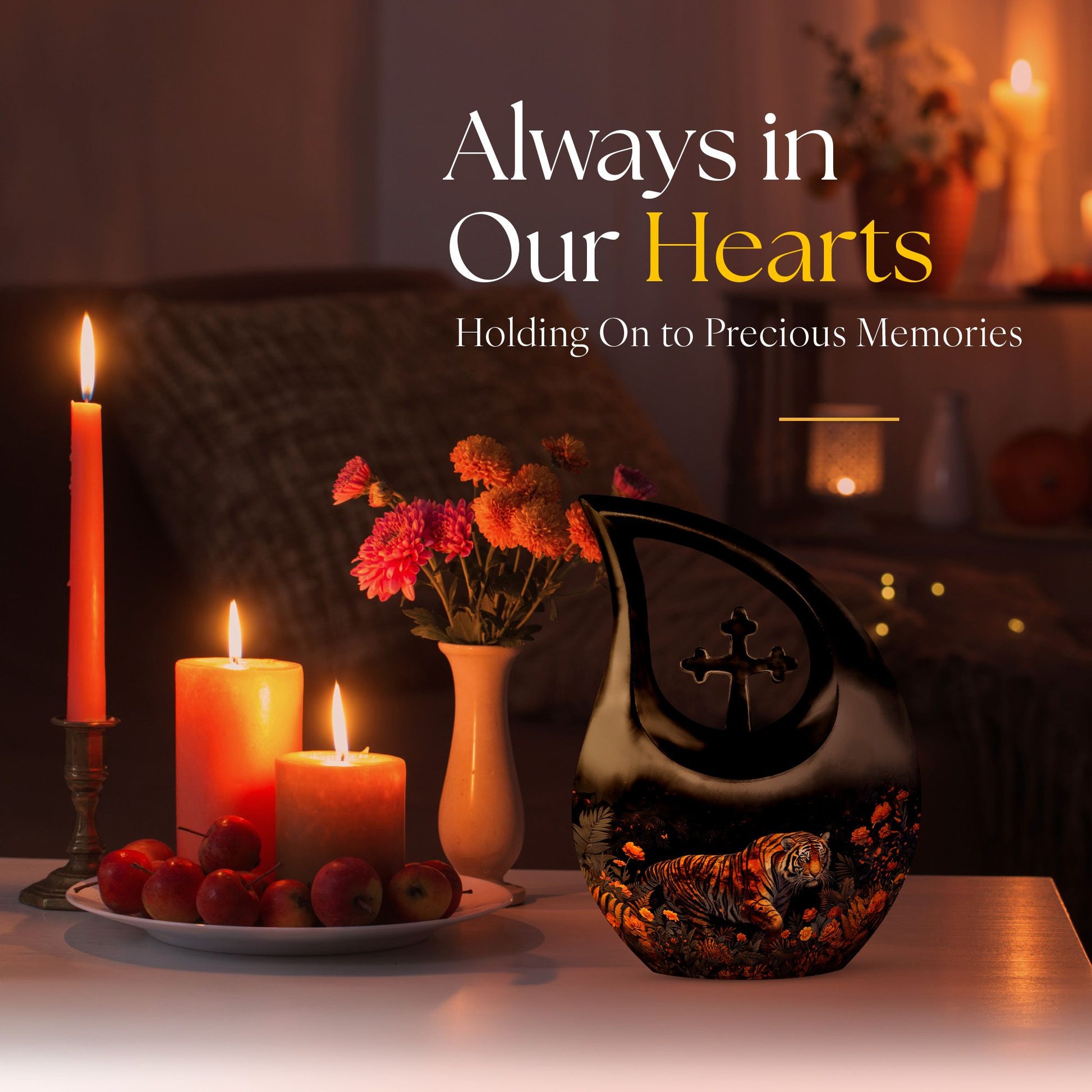 Tiger Urns For Ashes - Cremation Urns Large & Small Combo
