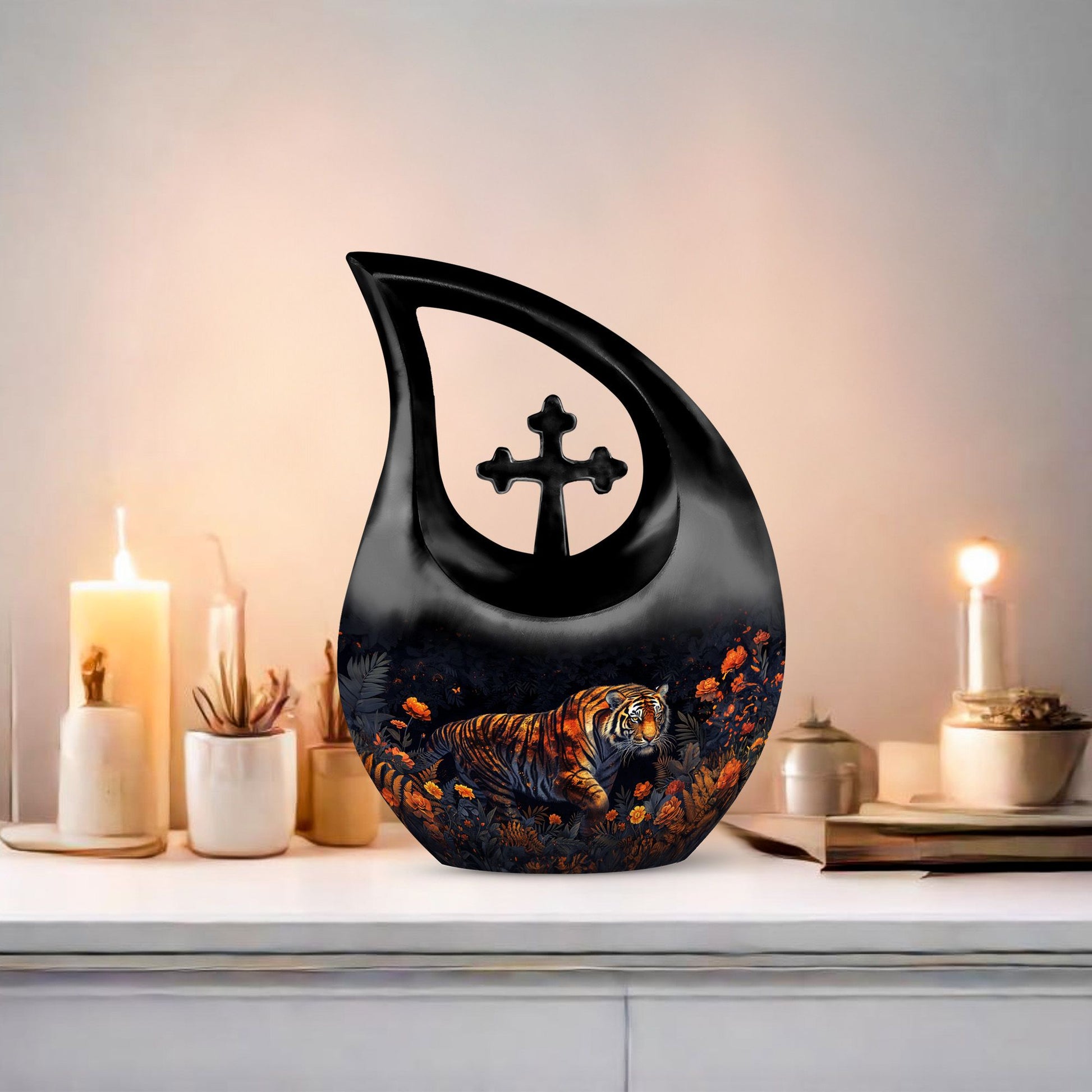 Tiger Urns For Ashes - Cremation Urns Large & Small Combo