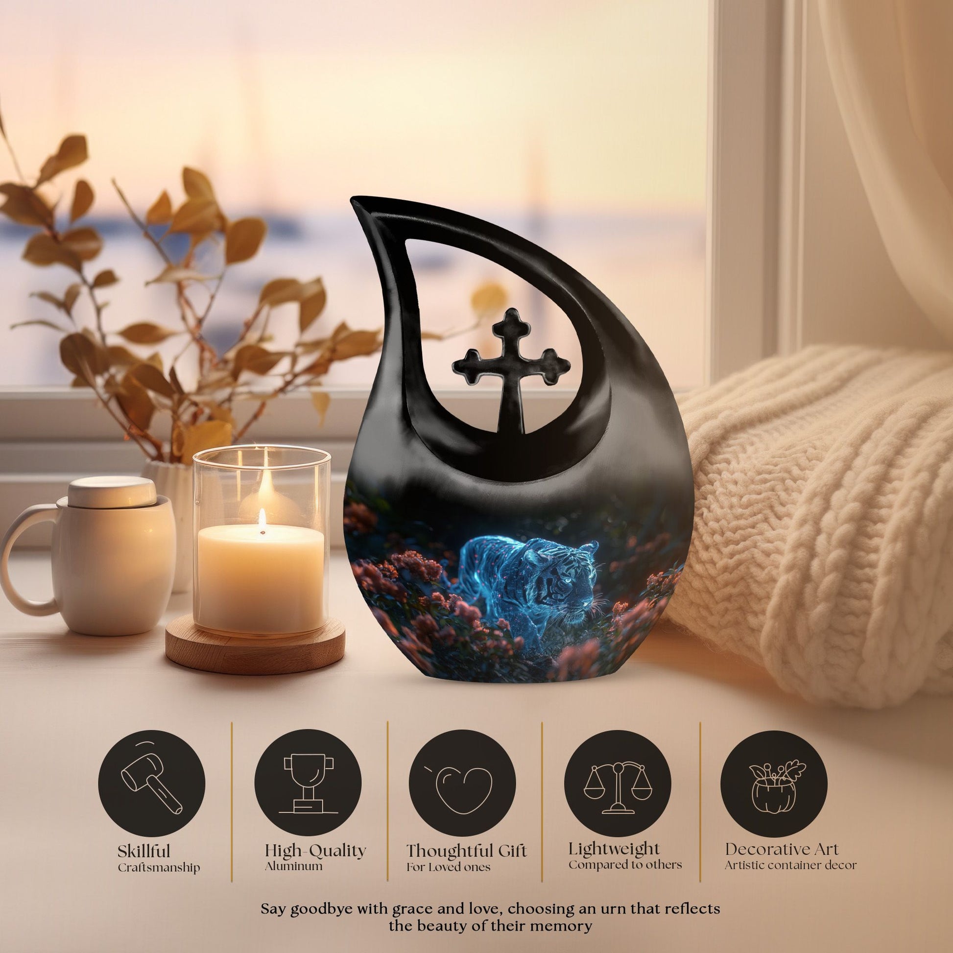 Tiger Urns For Ashes - Funeral Urns For Human Ashes Small