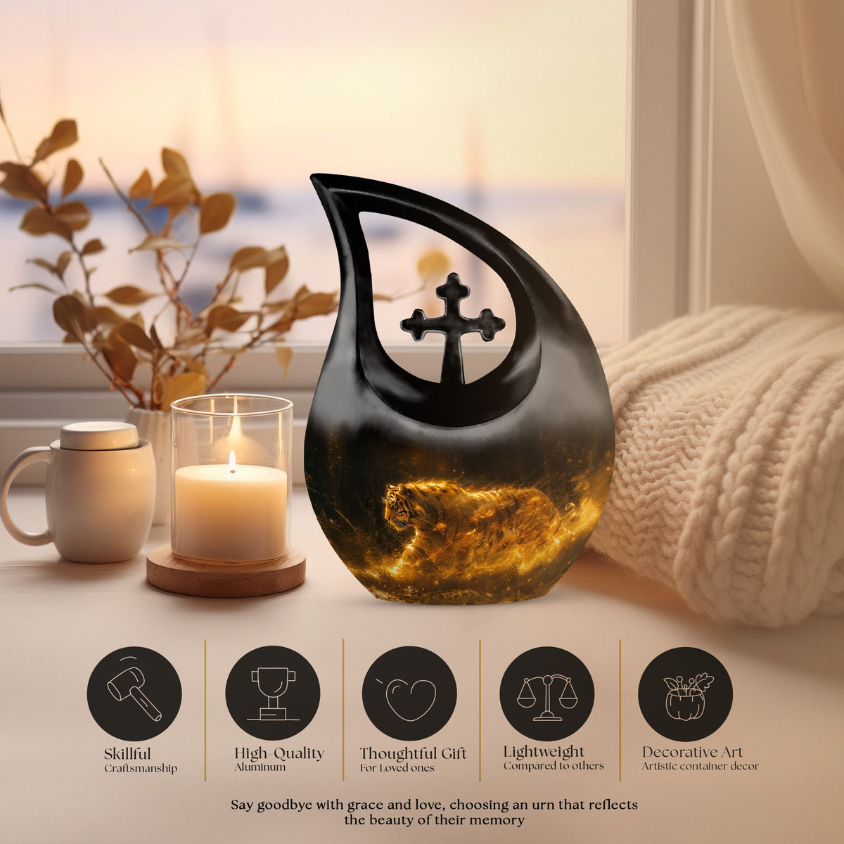 Tiger Urns For Ashes - Mini Keepsake Funeral Urn