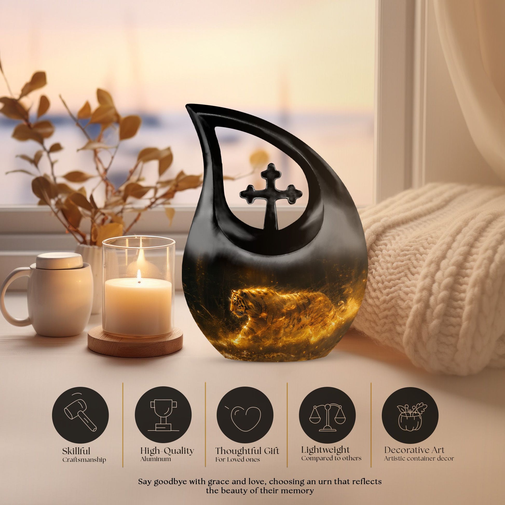 Tiger Urns For Ashes - Mini Keepsake Funeral Urn