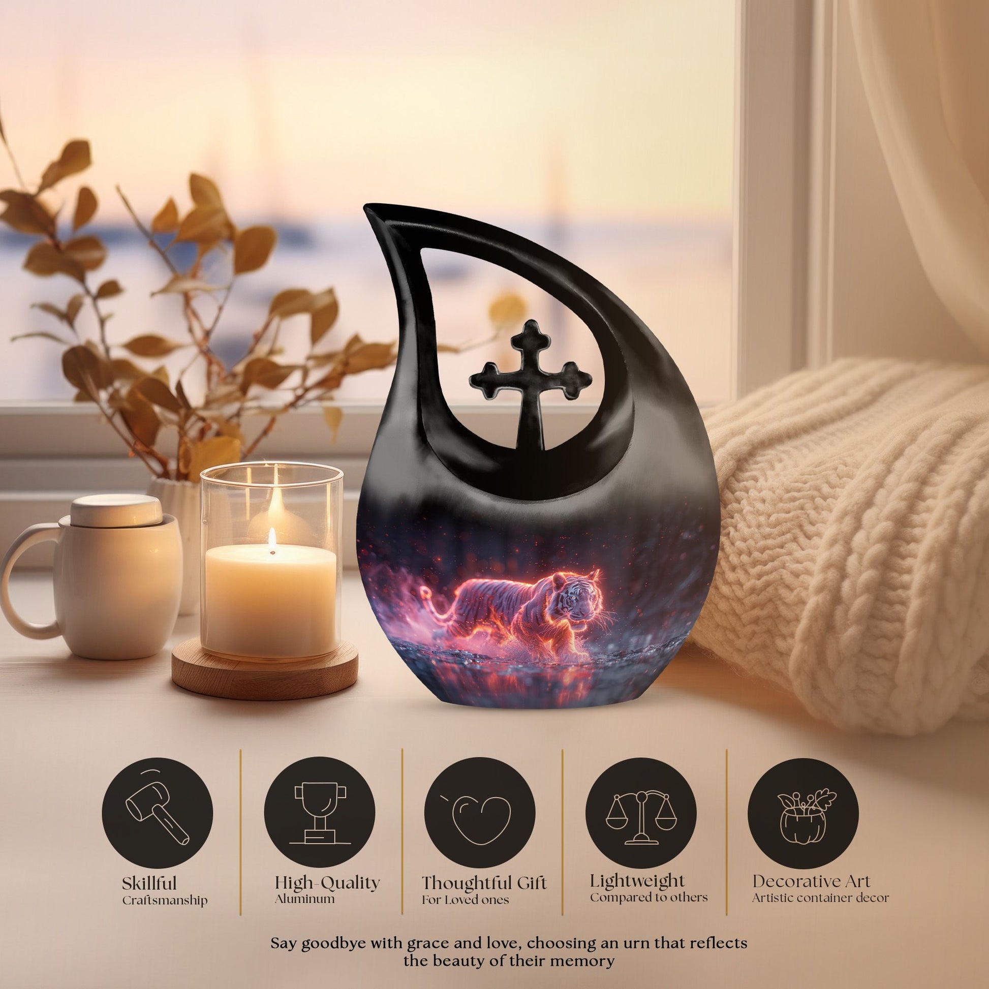Tiger Urns For Ashes - Funeral Urn Adult
