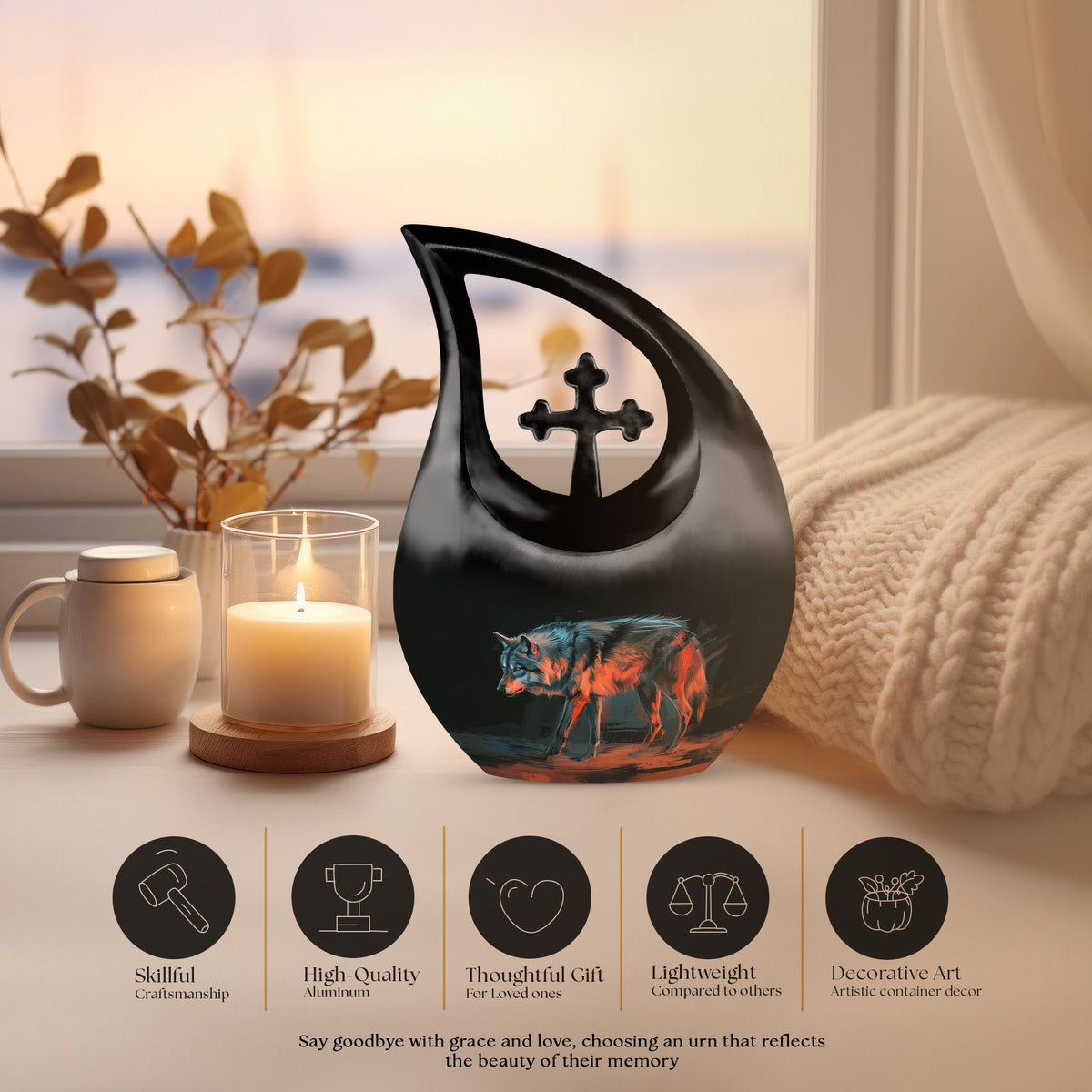 Wolf Urns For Ashes - Cremation Urns For Adults