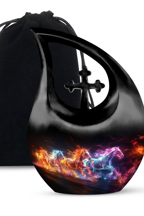 Horse Tribute Cremation Urn - Aluminium Cremation Urn For Burial