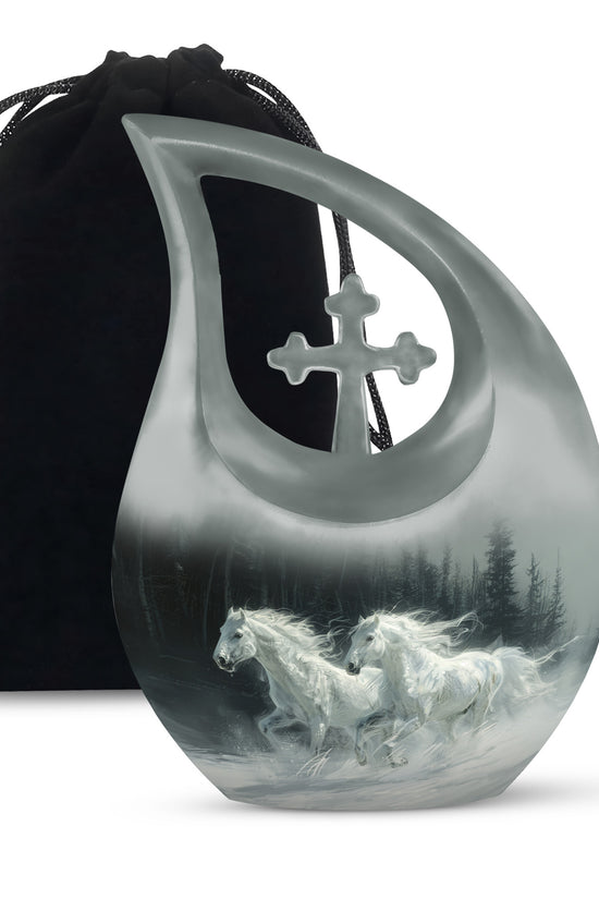 White Horse Fneral Urn - Unique Memorial Urn For Burial