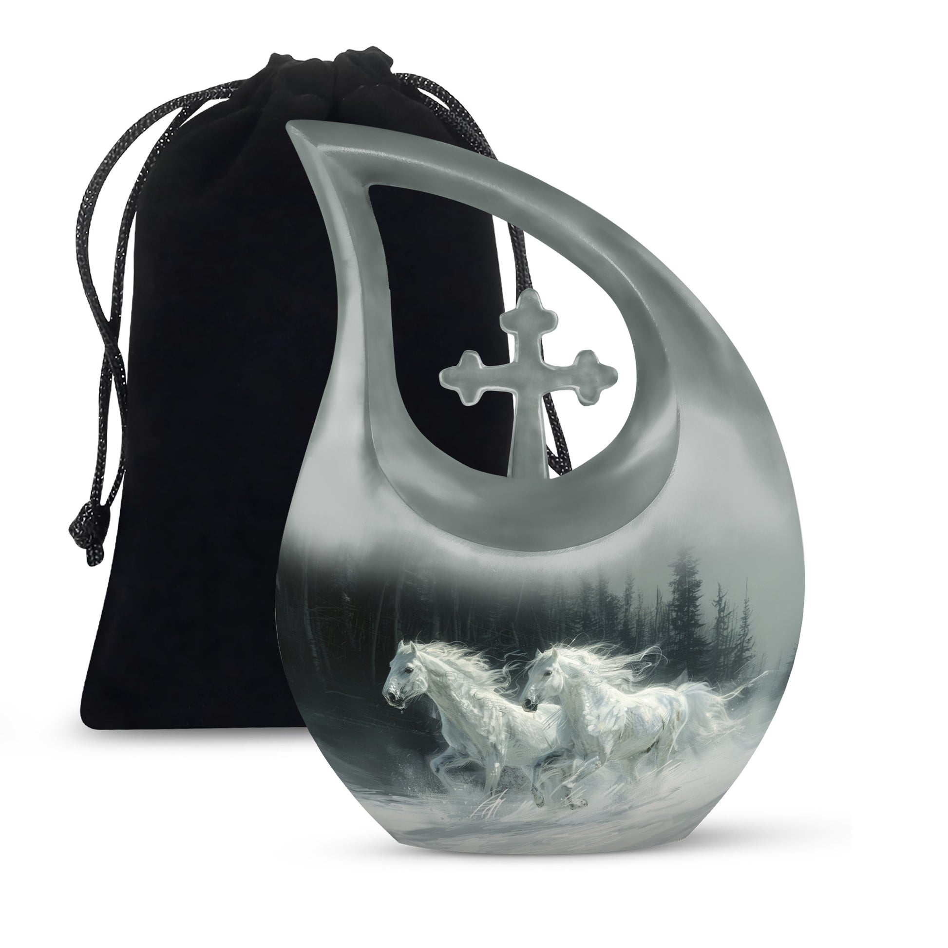 White Horse Fneral Urn - Unique Memorial Urn For Burial