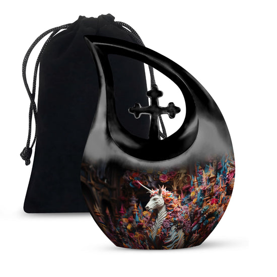 Unicorn Urns For Ashes - Cremation Urns For Human Ashes Adult Black