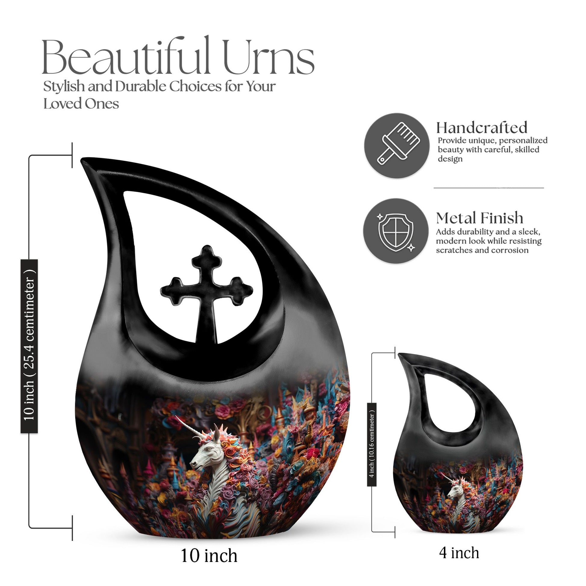 Unicorn Urns For Ashes - Cremation Urns For Human Ashes Adult Black