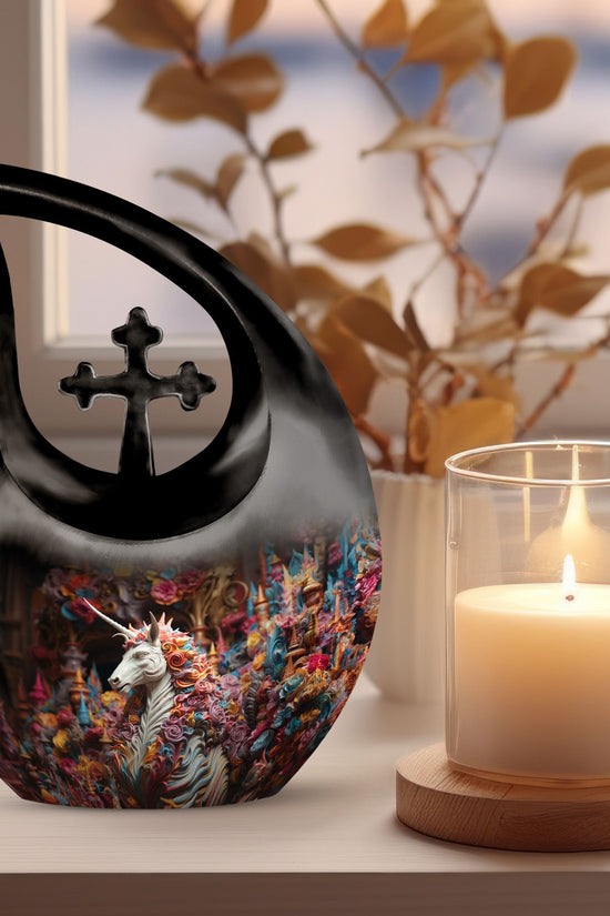Unicorn Urns For Ashes - Cremation Urns For Human Ashes Adult Black